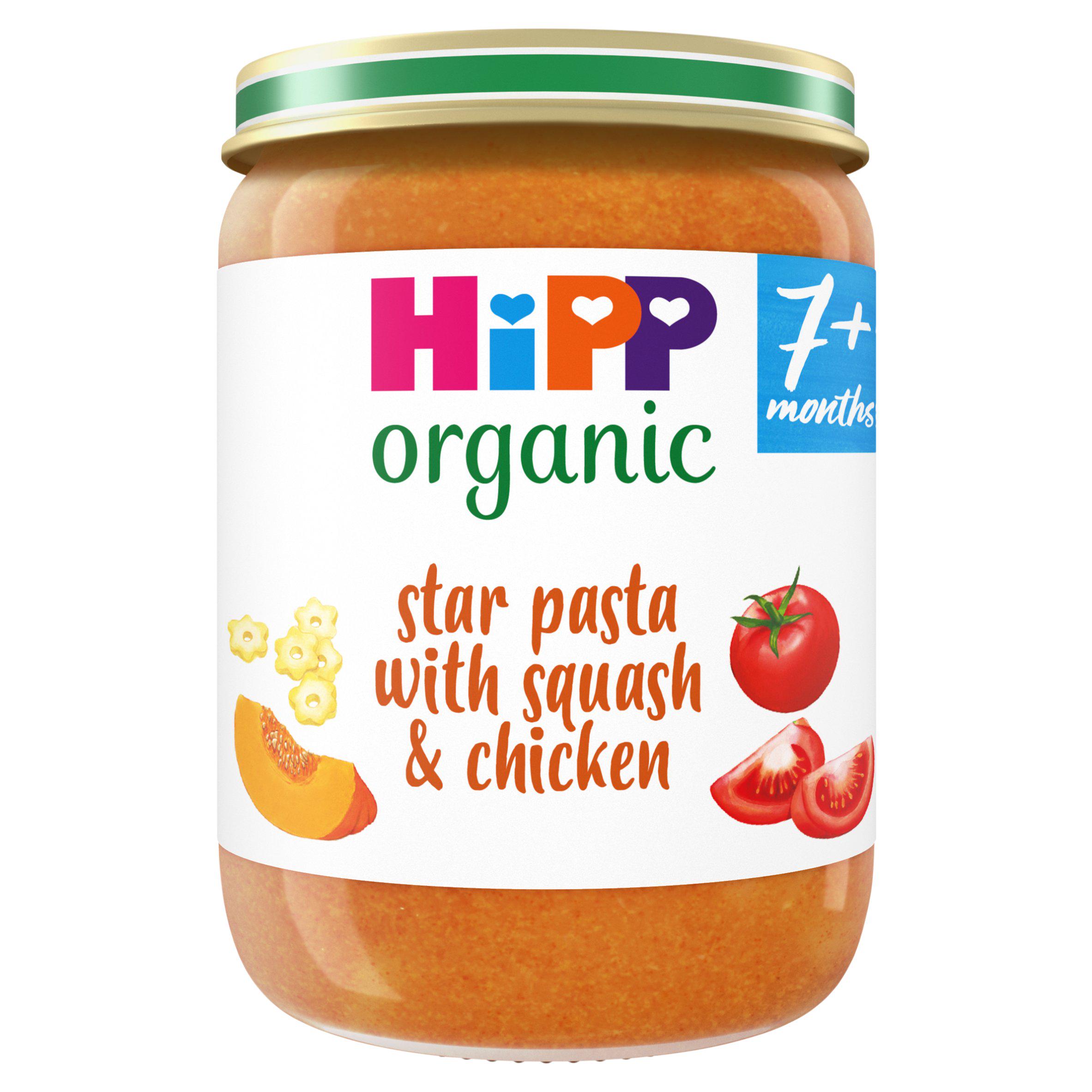 HiPP Organic Star pasta with Squash & Chicken Baby Food Jar 7+ Months