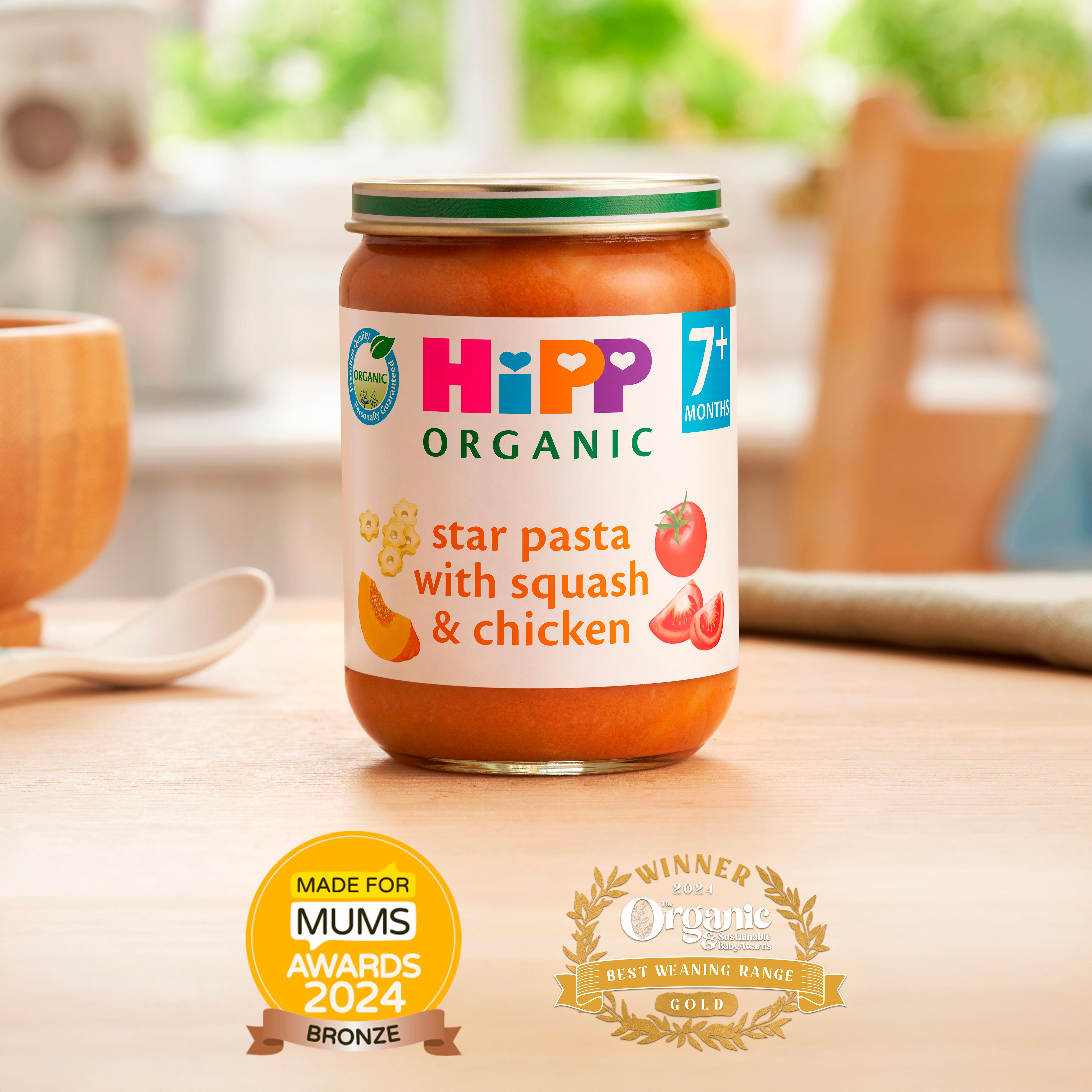 HiPP Organic Star Pasta with Squash & Chicken Baby Food Jar 7+ Months 190g thumbnail 2