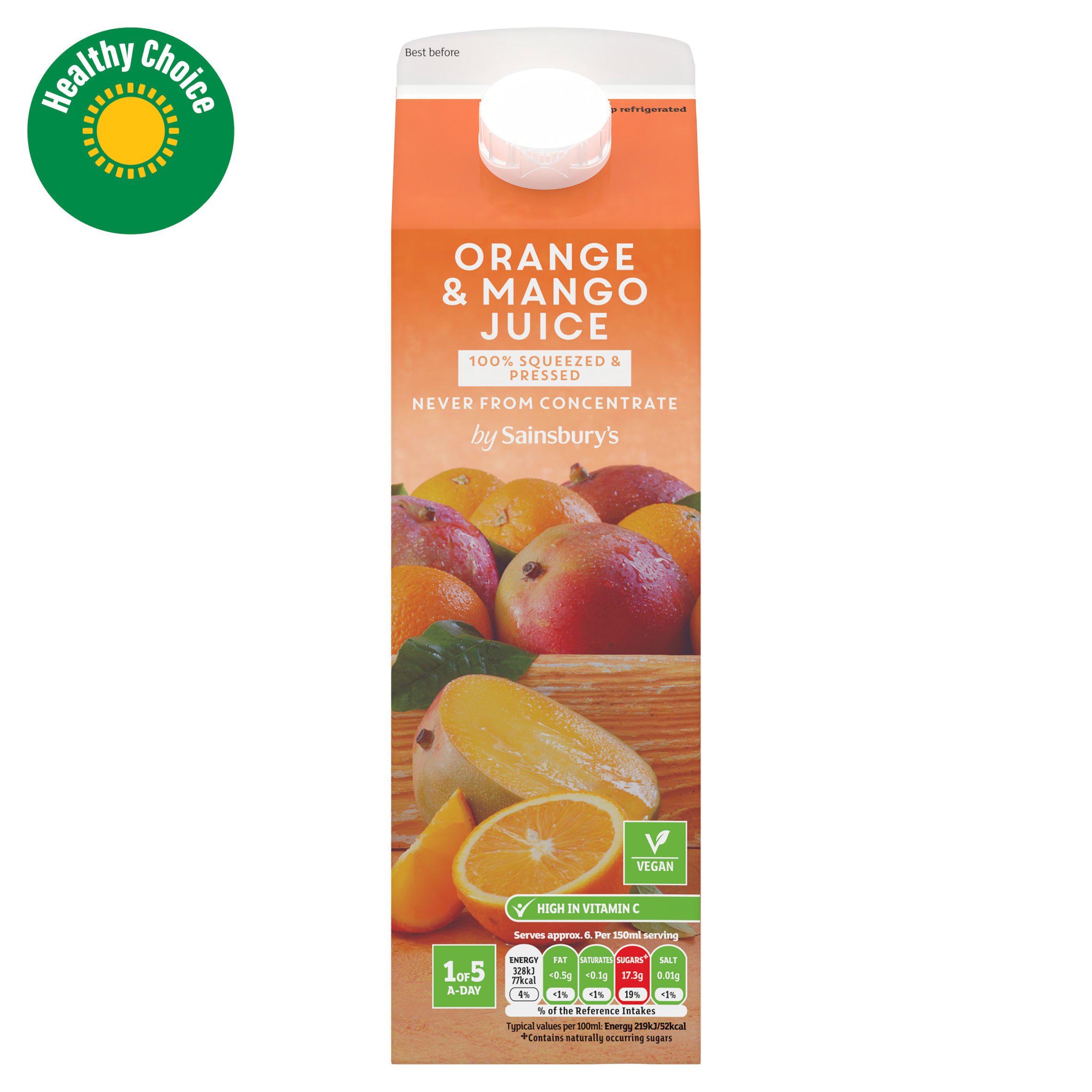 Sainsbury's Orange & Mango Juice, Not From Concentrate 1L