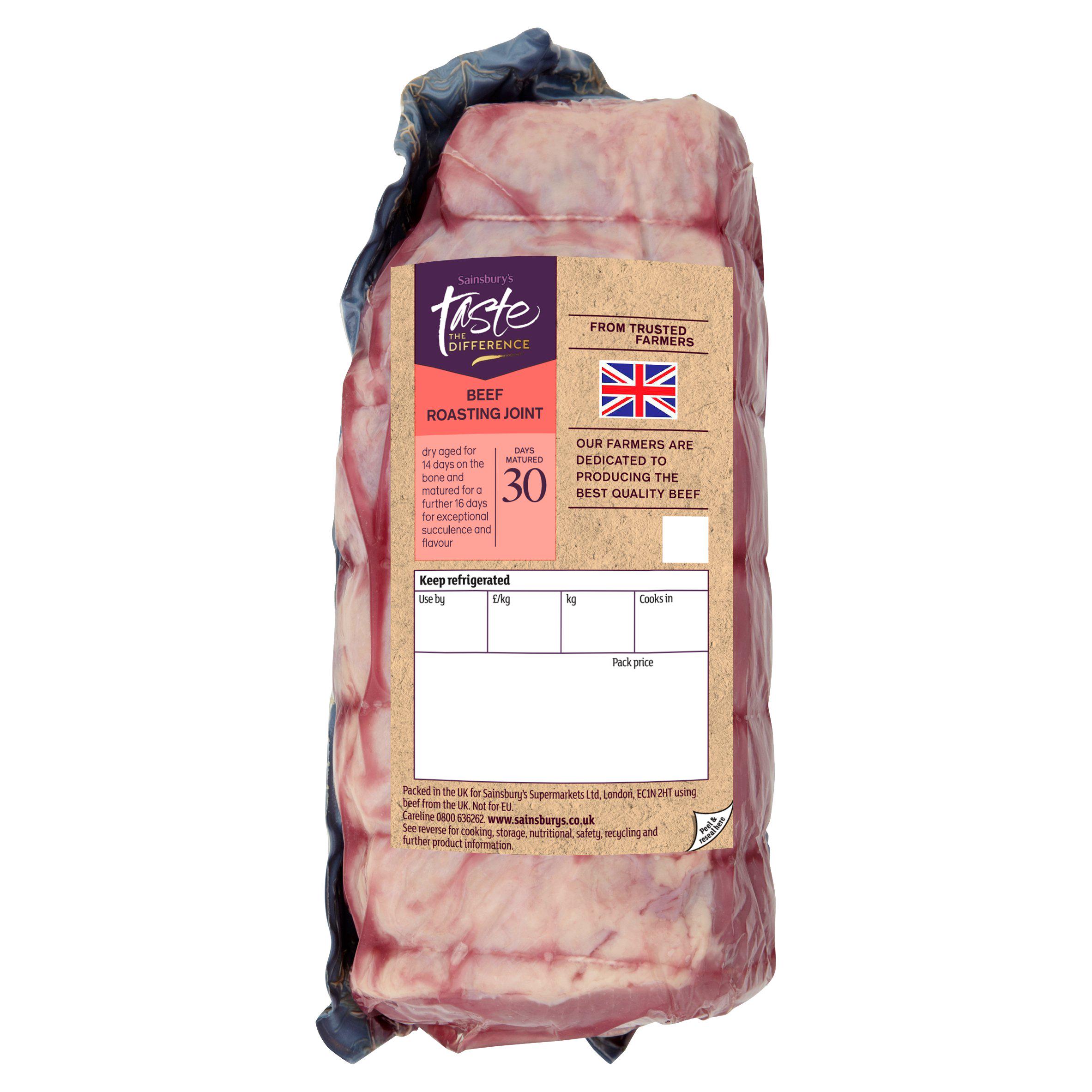 Sainsbury's 30 Days Matured British Beef Roasting Joint, Taste the Difference (Approx. 1.4kg)