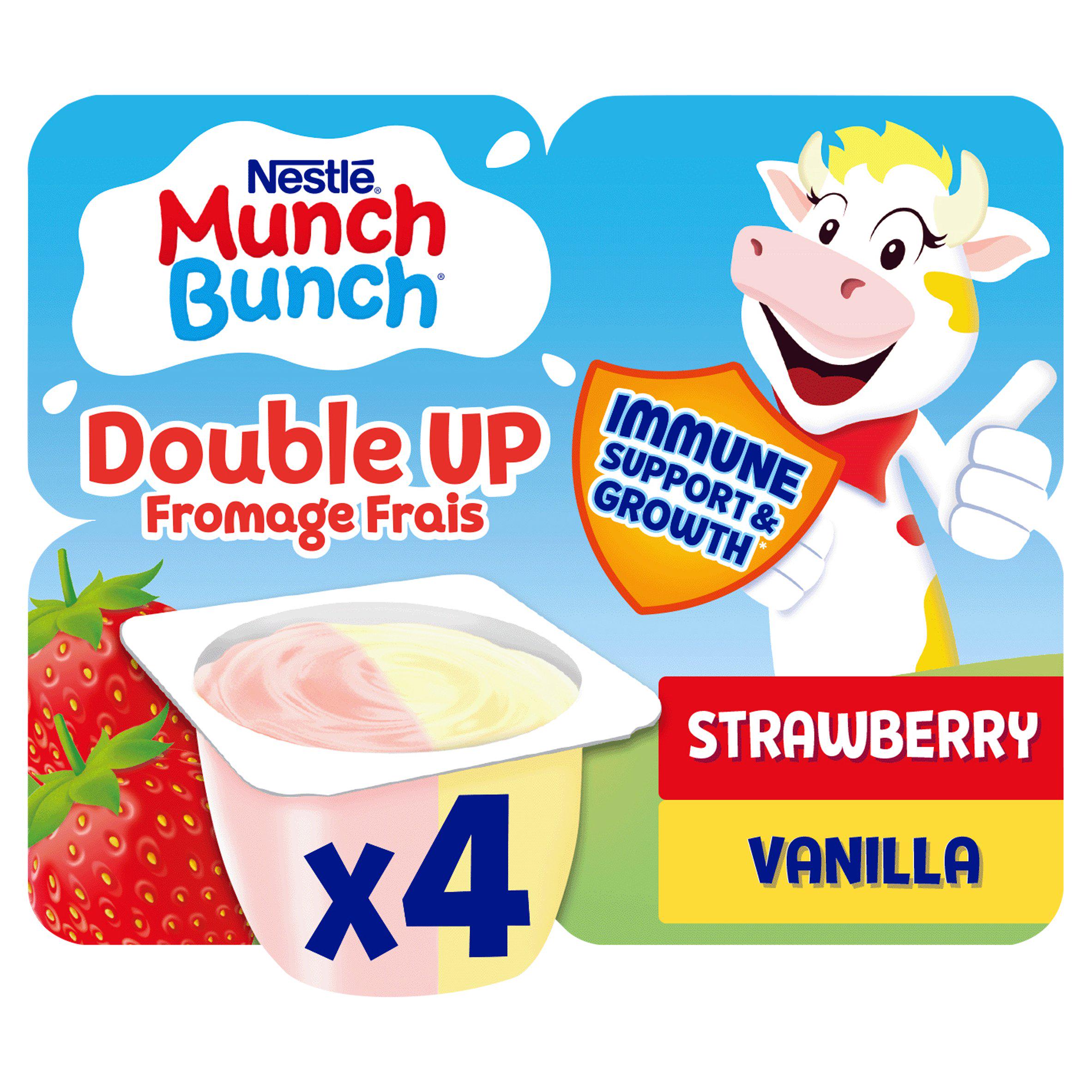 Munch Bunch Double Up Fromage Frais Strawberry & Vanilla 4x85g