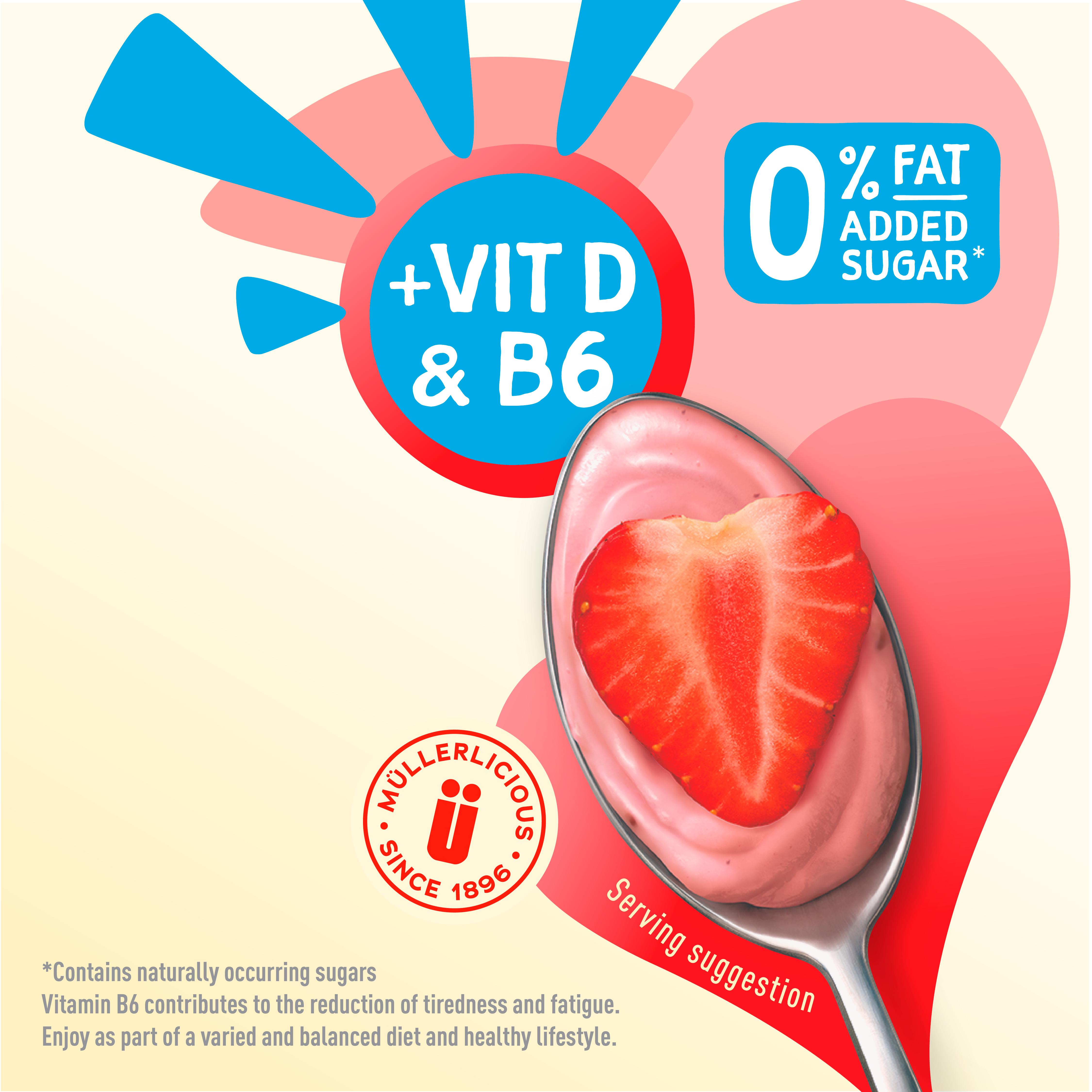 Müller Light Fat Free Strawberry Yogurt 160g thumbnail 2
