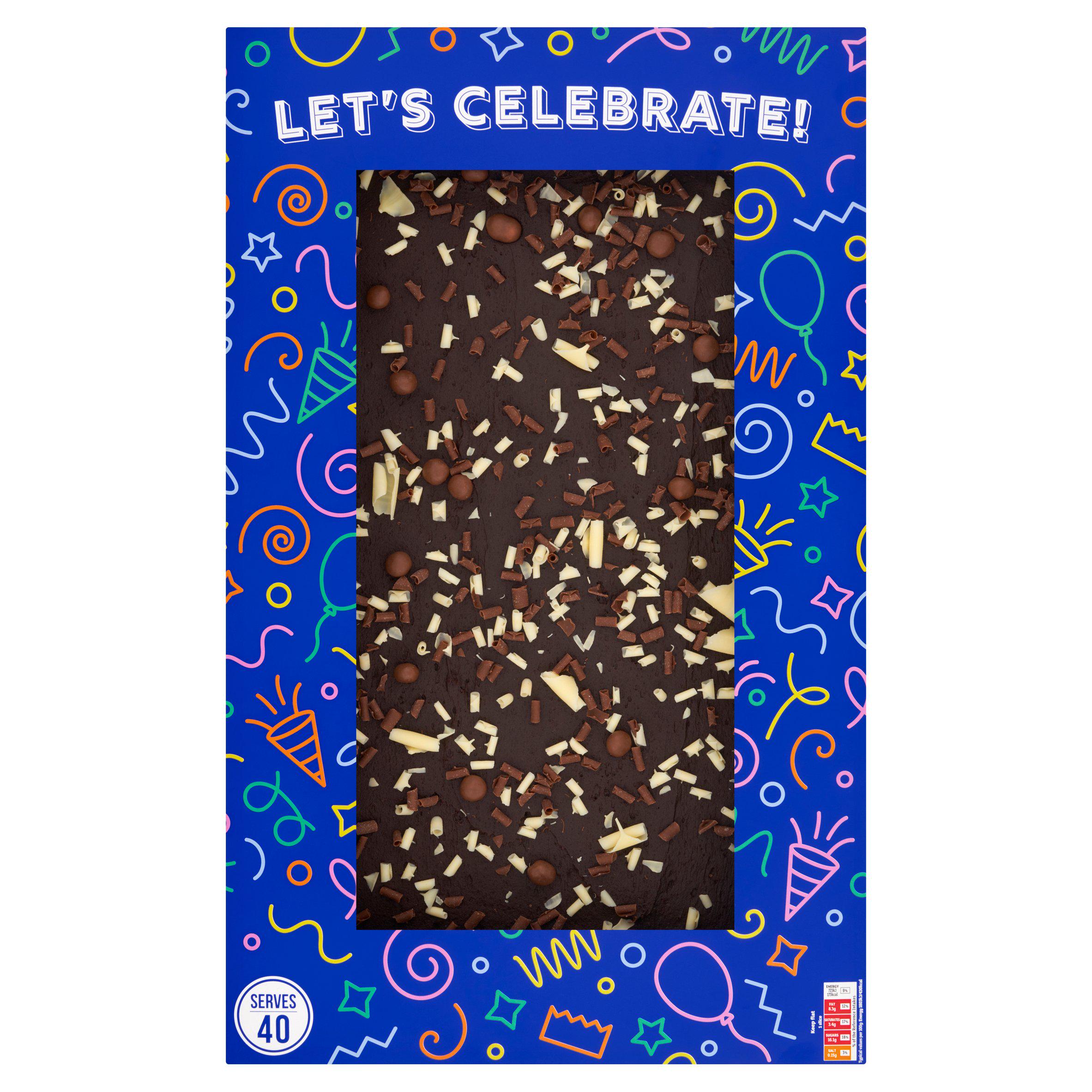 Sainsbury's Birthday Celebration Mega Chocolate Tray Bake Cake 1.69kg (Serves 40)