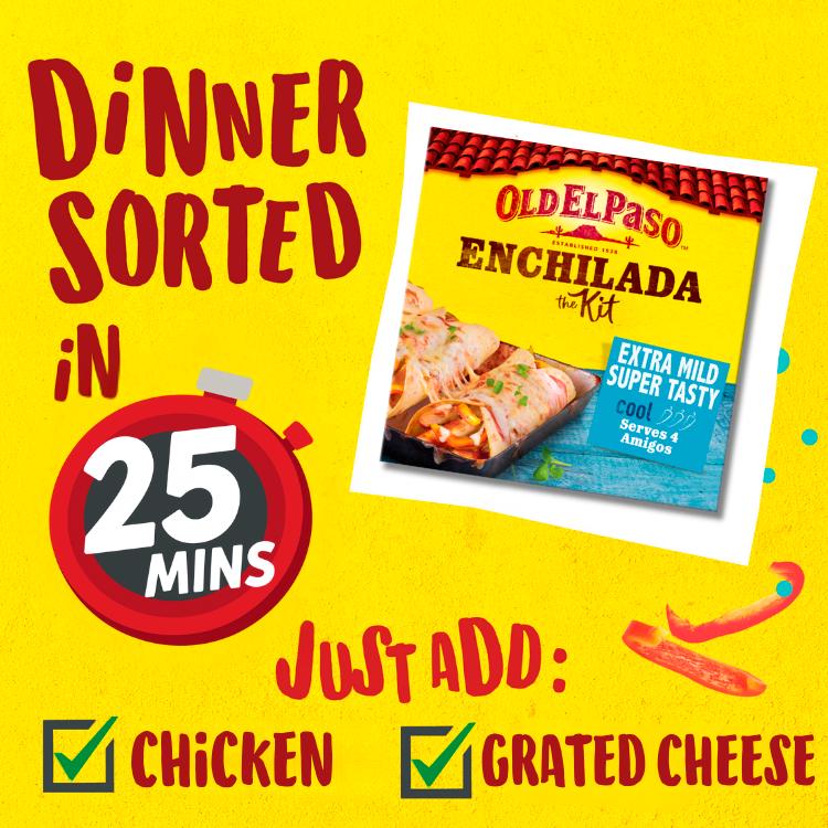 Old El Paso Mexican Extra Mild Super Tasty Enchilada Kit 585g thumbnail 2