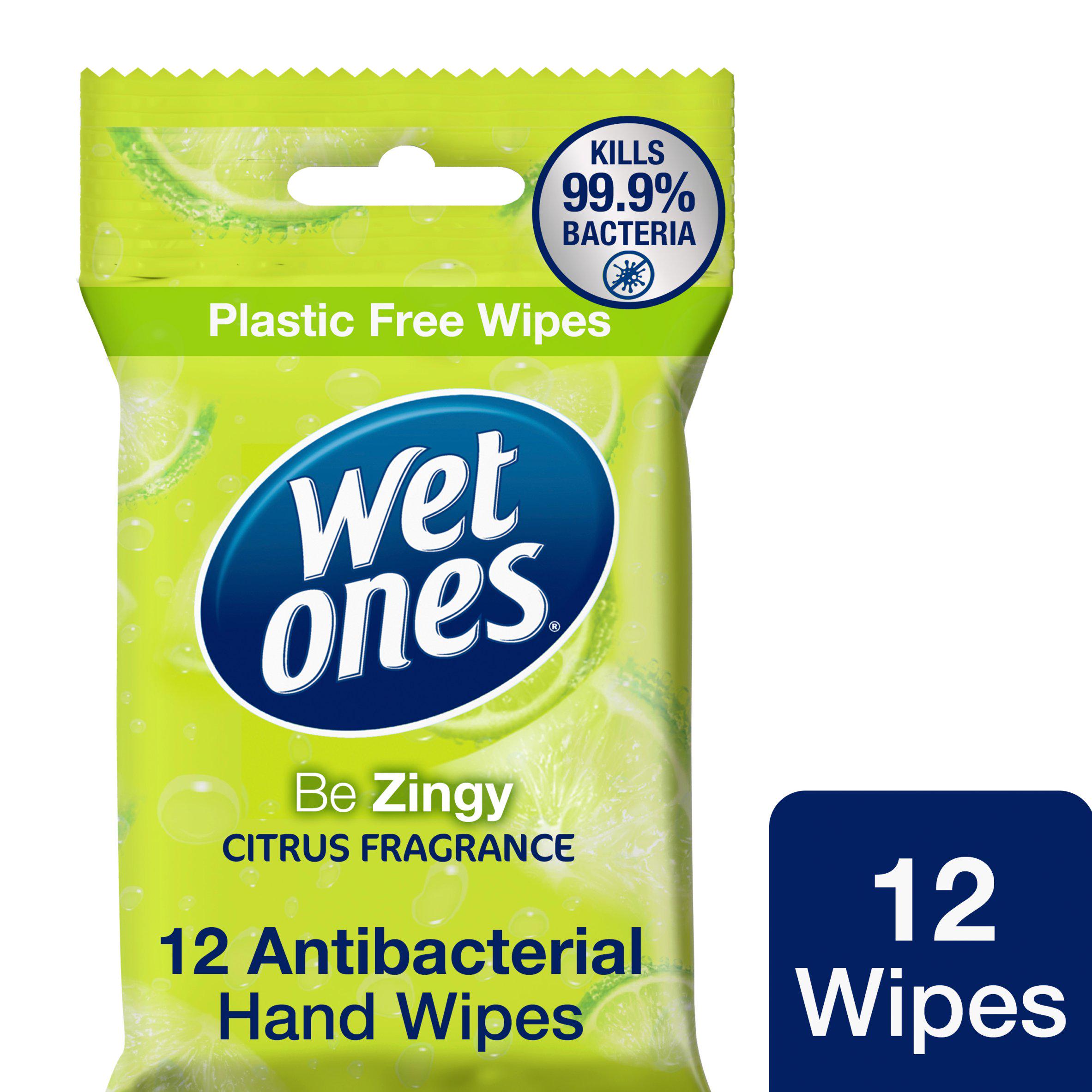 Wet Ones Zingy Antibacterial Hand Wipes x12
