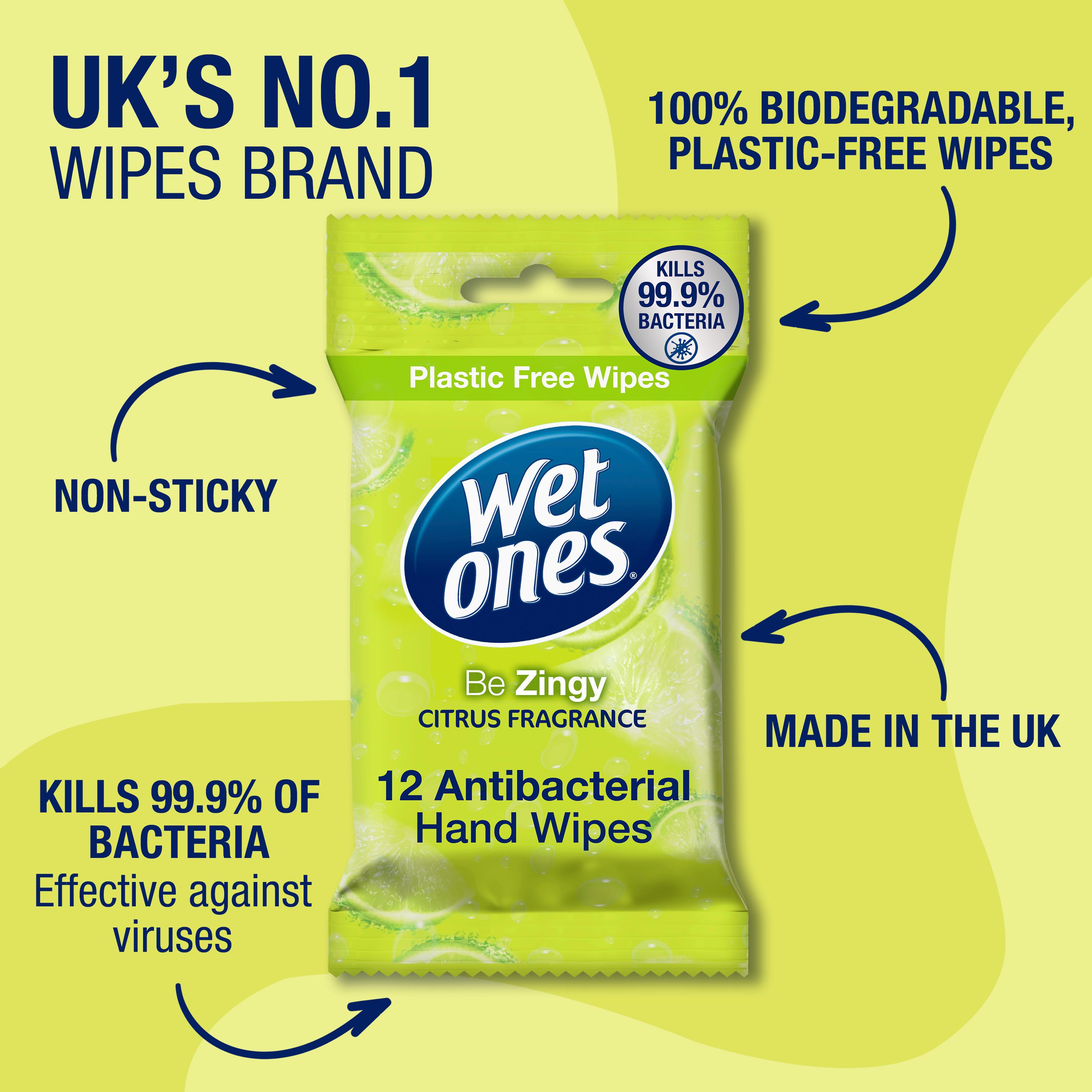 Wet Ones Zingy Antibacterial Hand Wipes x12 thumbnail 3