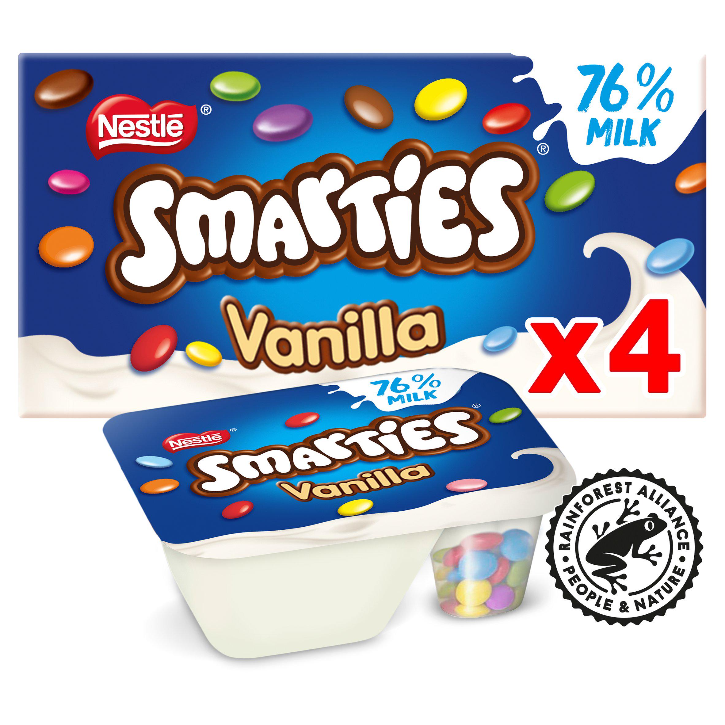 Smarties Vanilla Flavour Yogurt with Mini Smarties 4x107g