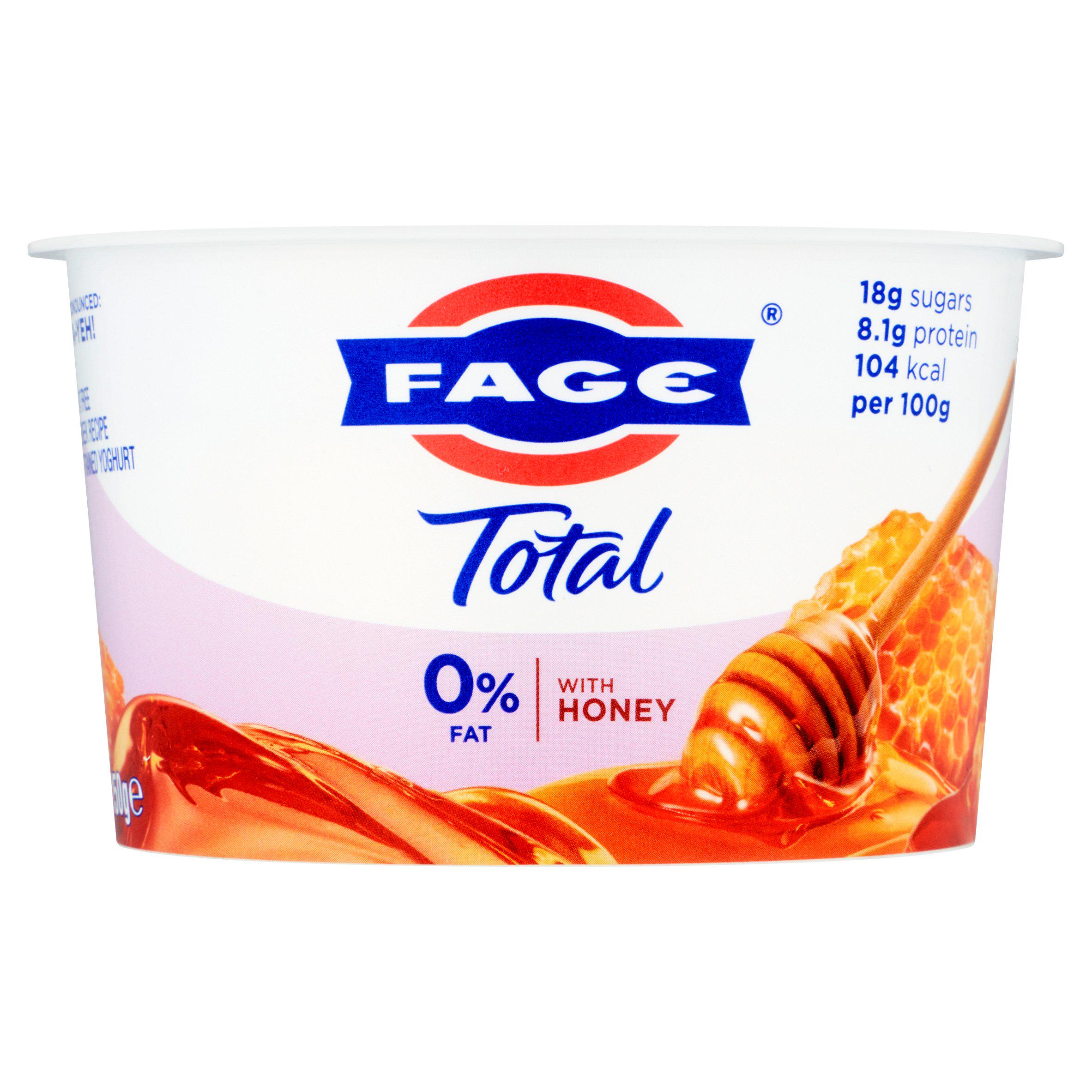 Fage Total 150g 0% Fat Free Greek Recipe Strained Honey Yoghurt