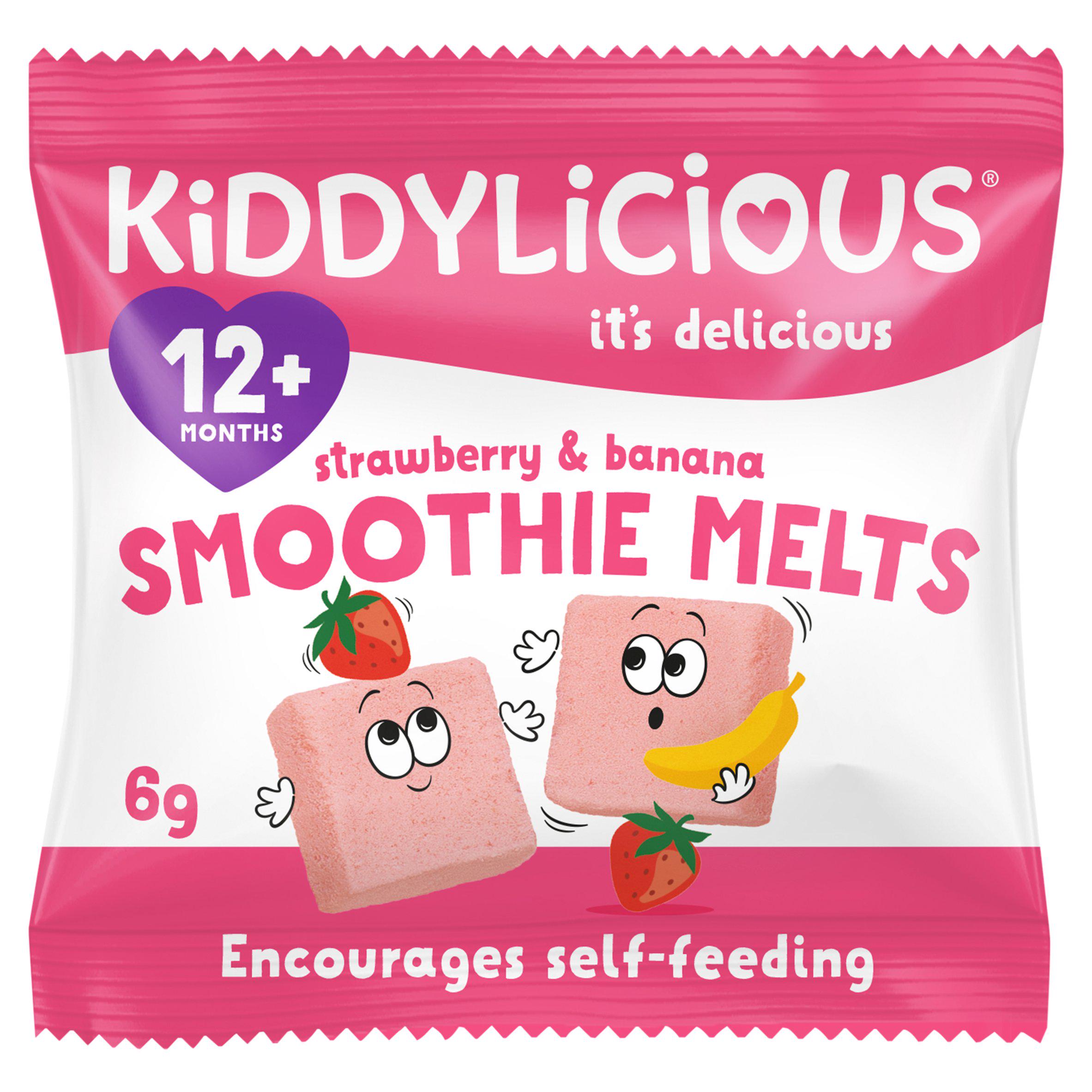 Kiddylicious Strawberry & Banana Smoothie Melts Baby Snacks