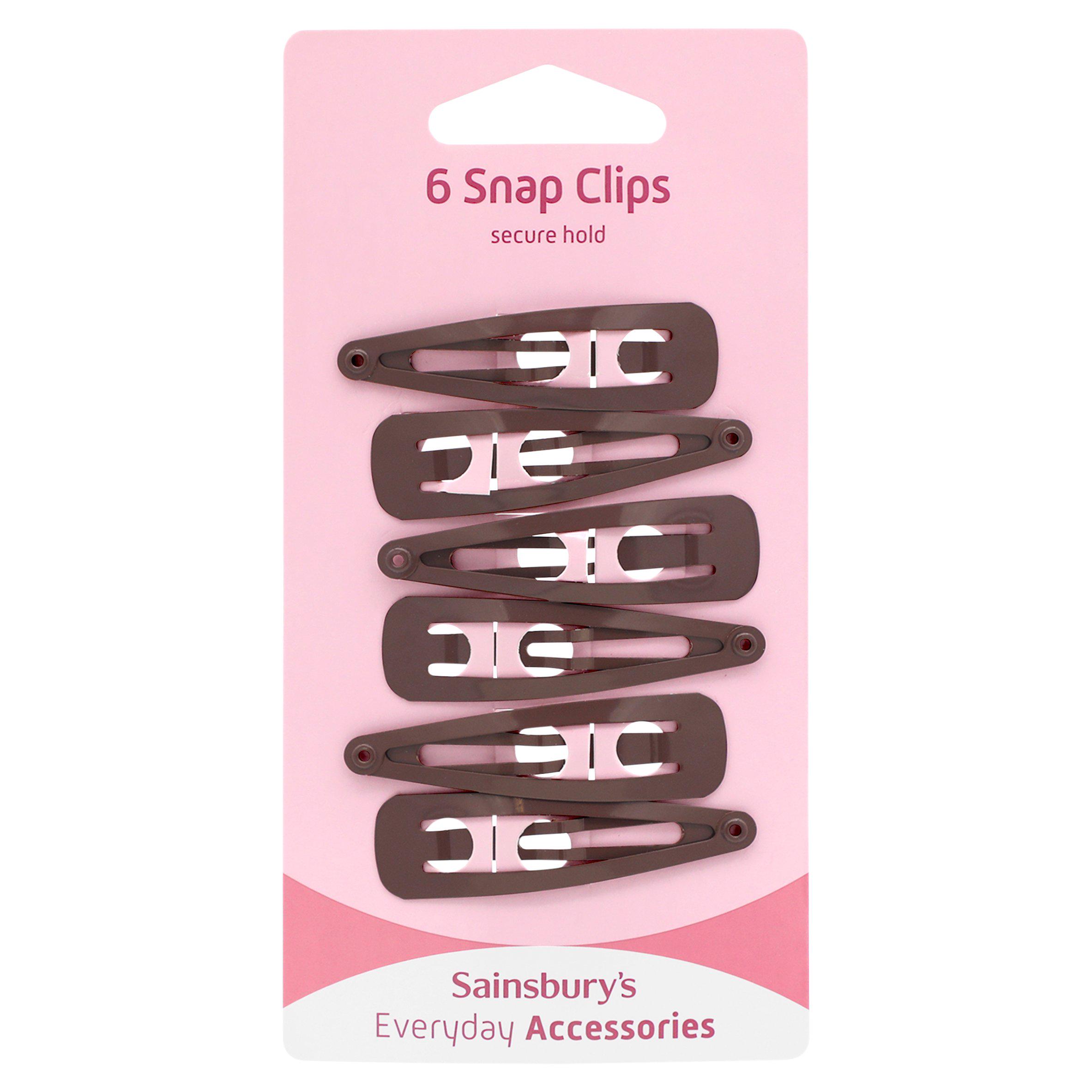 Sainsbury's x 6 Brown Snap On Clips