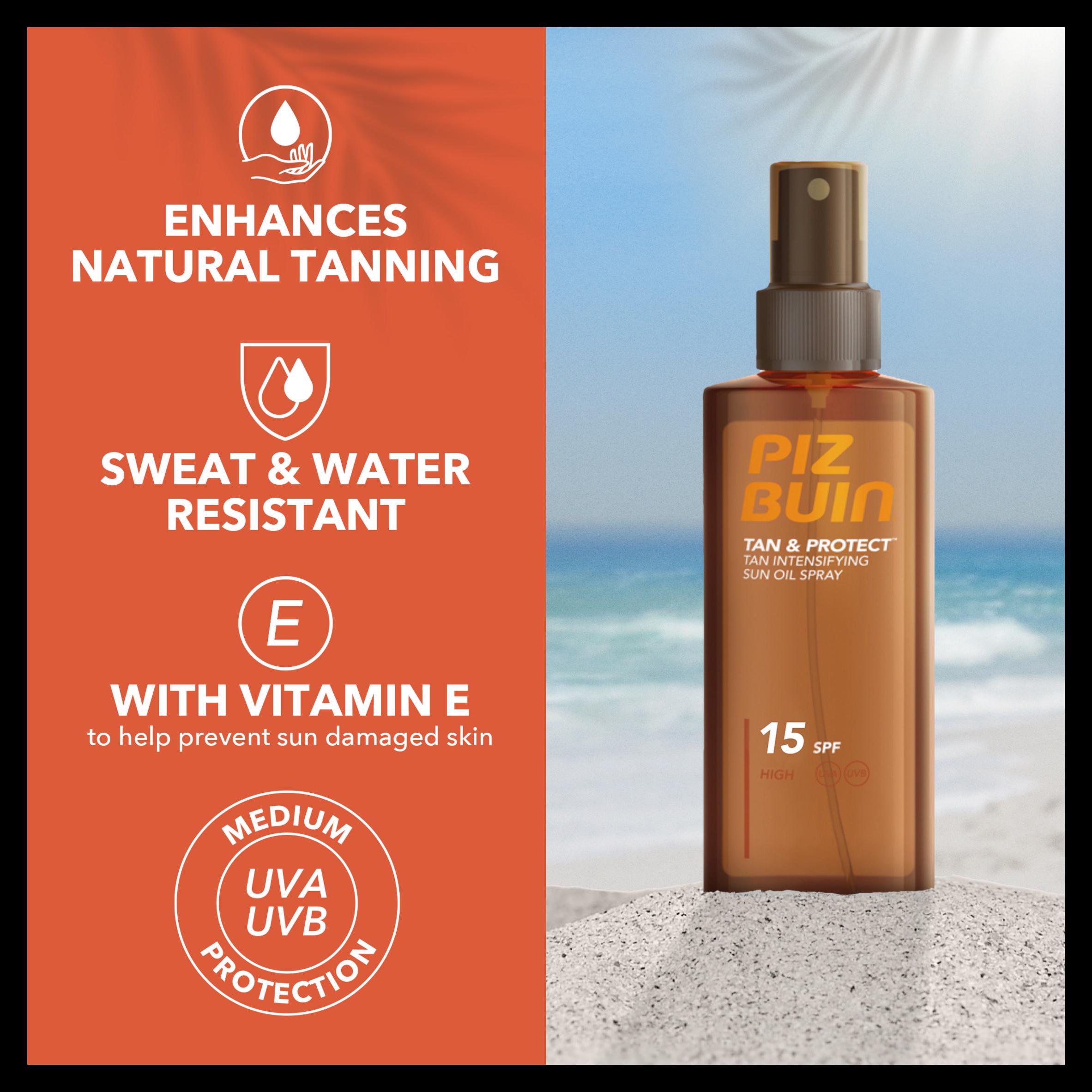 Piz Buin 150ml Tan & Protect Tan Intensifying SPF 15 Sun Oil Lotion thumbnail 2