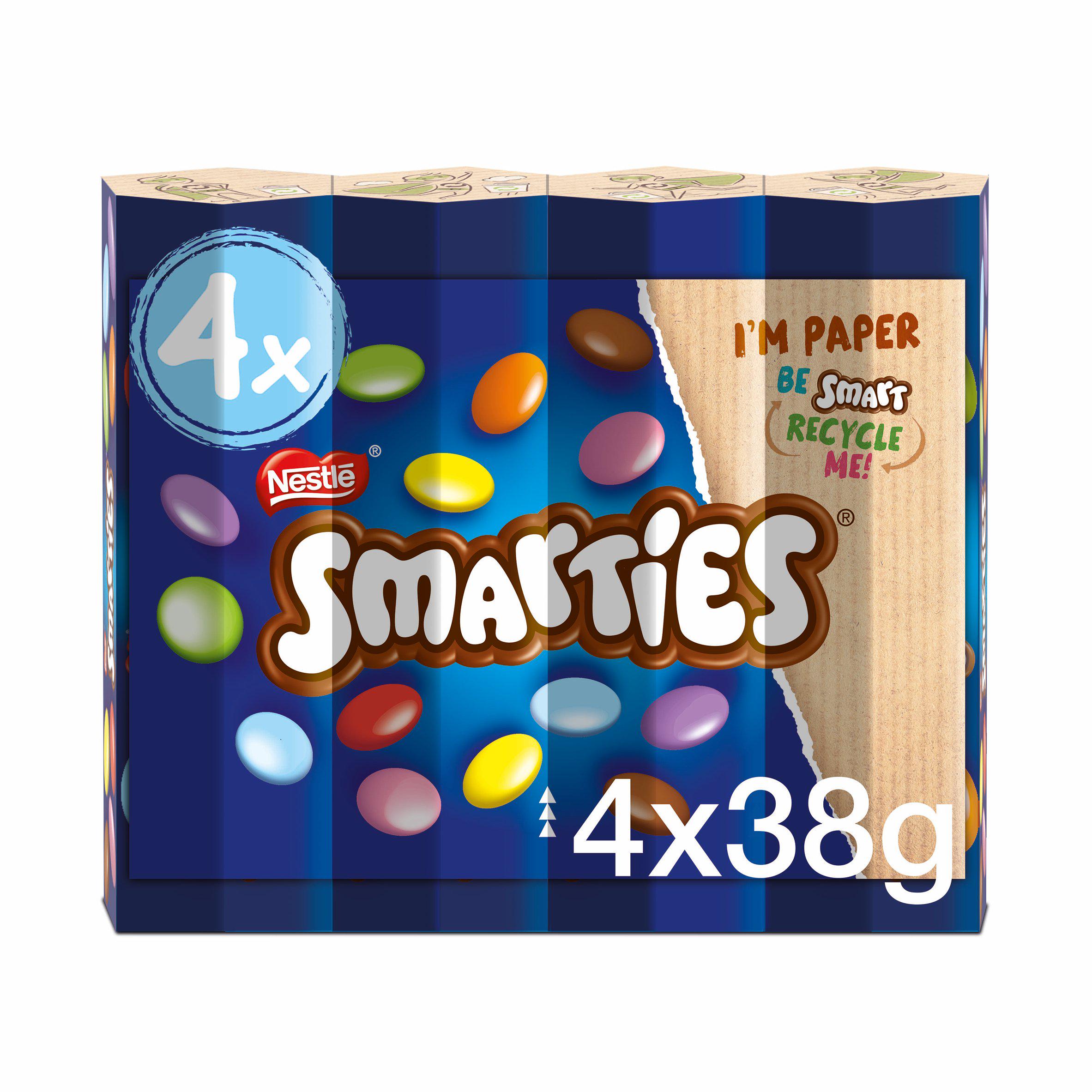 Smarties Milk Chocolate Sweets Tube Multipack x4 38g