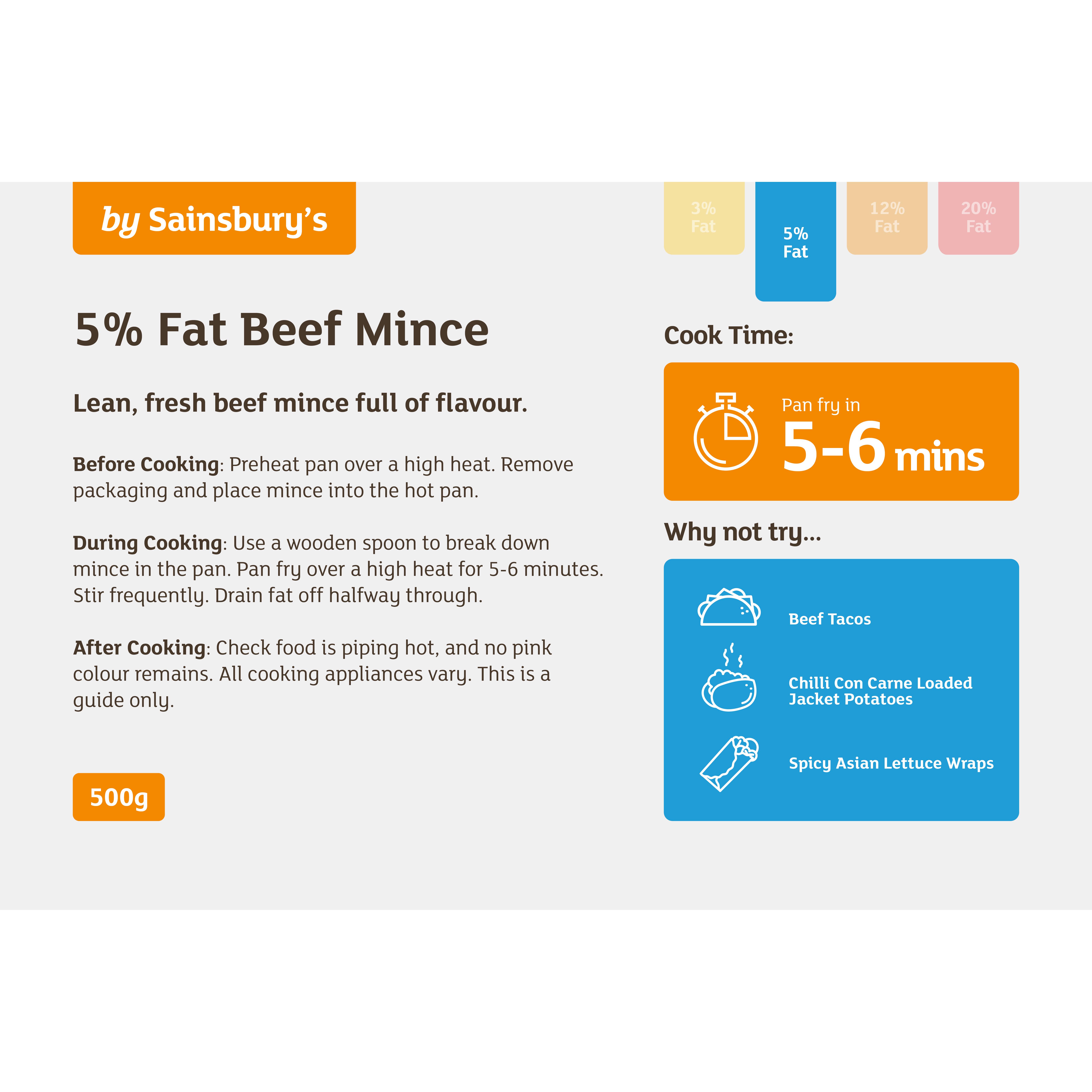 Sainsbury's British or Irish 5% Fat Beef Mince 500g thumbnail 2