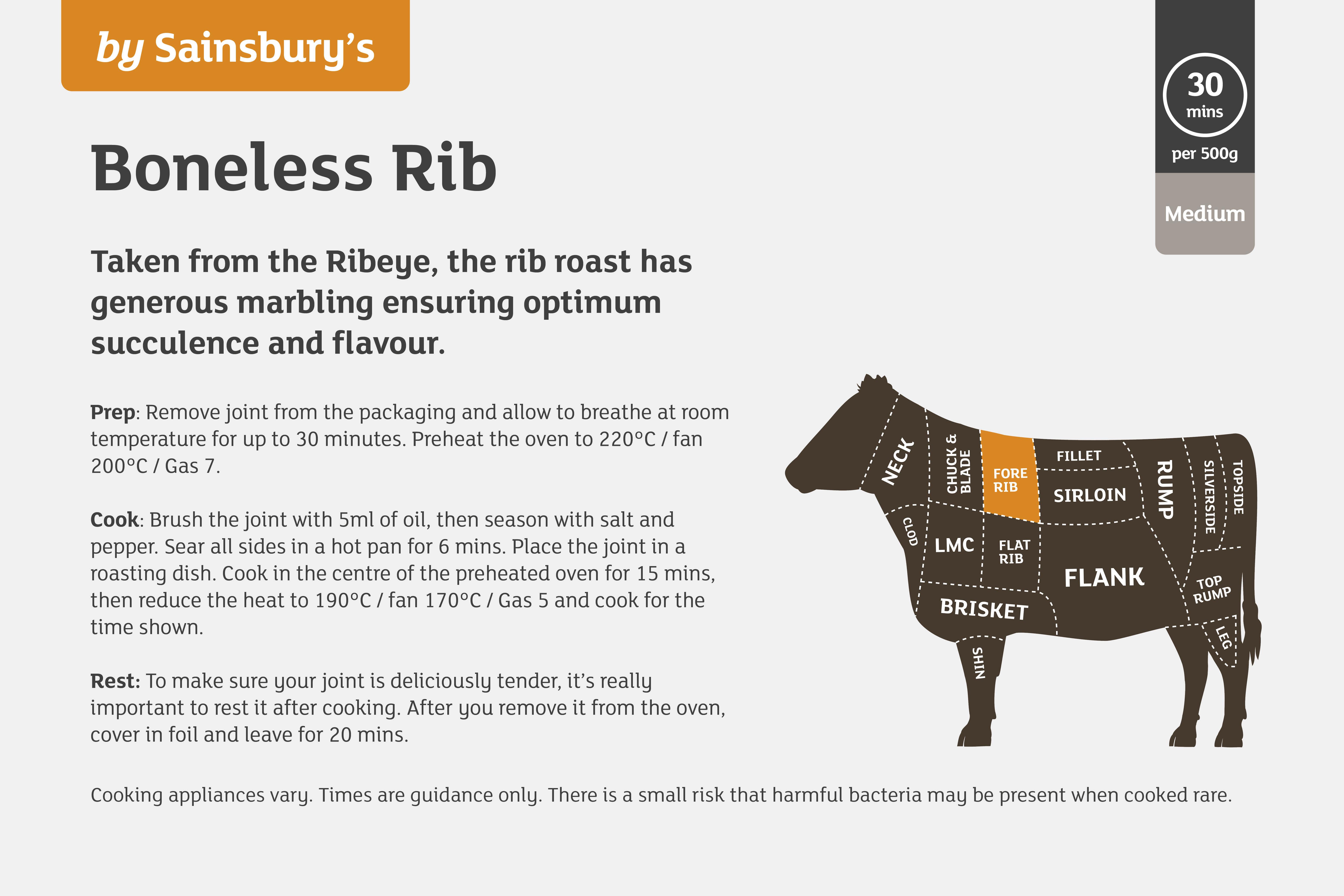 Sainsbury's British or Irish 21 Day Matured Boneless Beef Rib Joint (Approx. 1.25kg) thumbnail 2