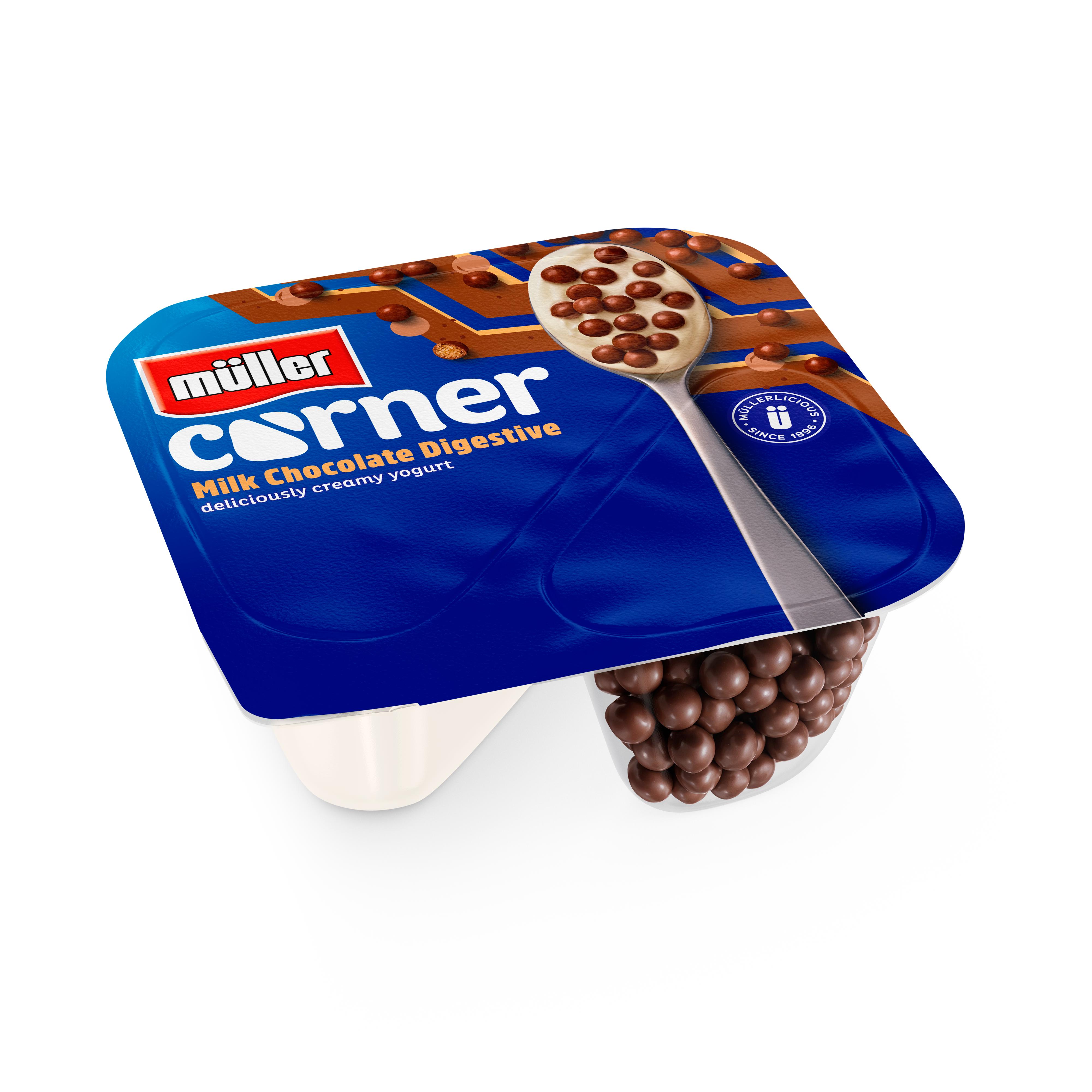 Muller Corner Vanilla Yogurt With Chocolate Digestive Biscuits 124g thumbnail 2