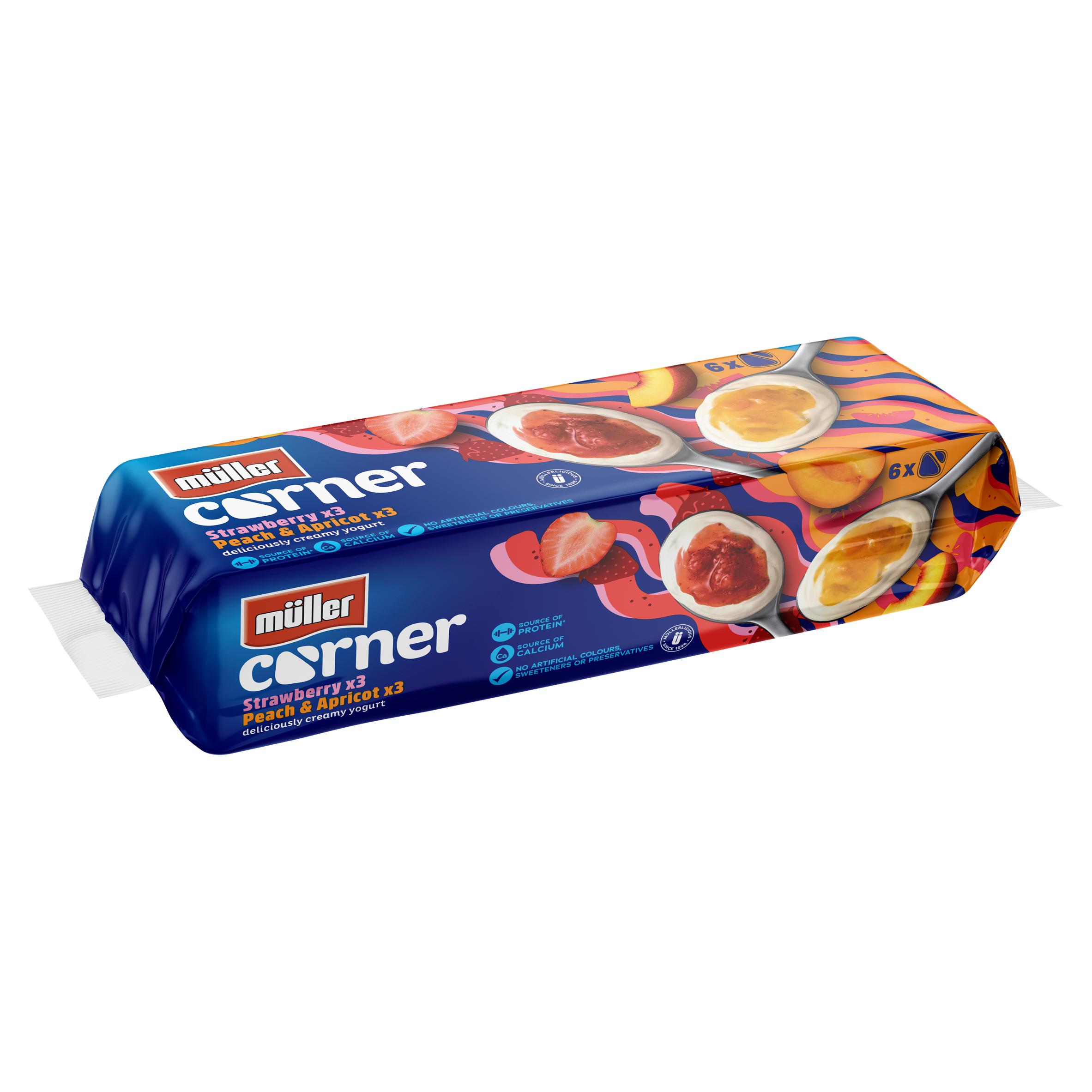 Müller Corner Strawberry & Peach & Apricot Yogurts 6x136g thumbnail 2