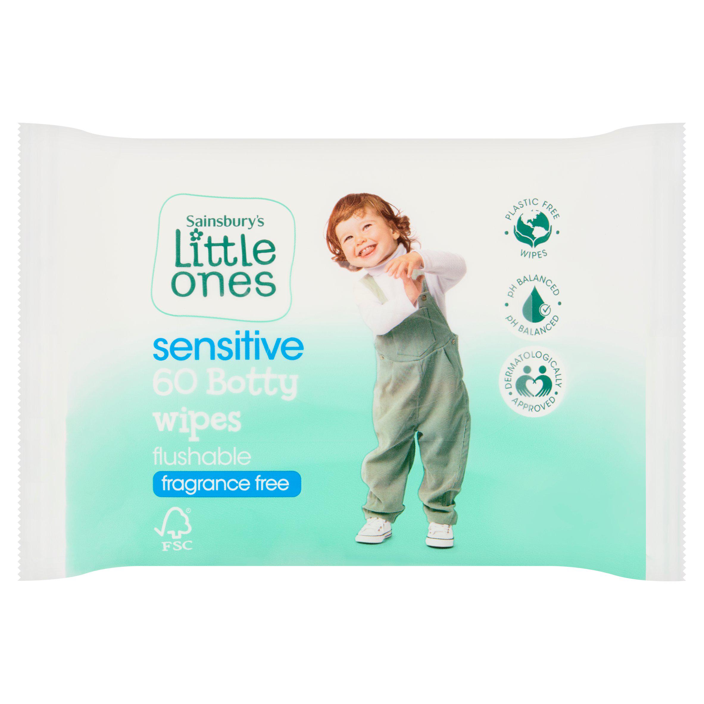 Sainsbury's Little Ones Sensitive Botty Wipes x60