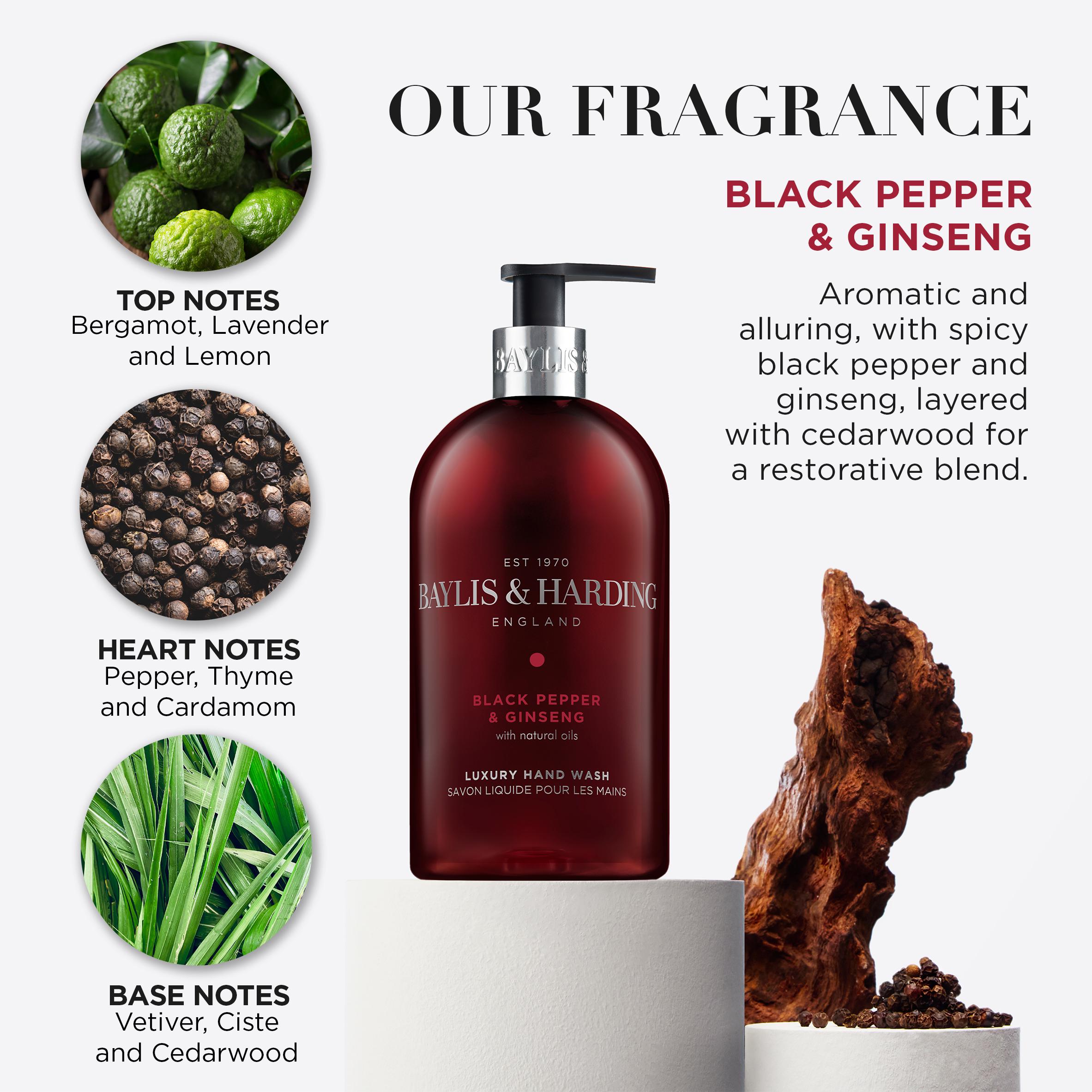 Baylis & Harding Signature Black Pepper & Ginseng Hand Wash 500ml thumbnail 2
