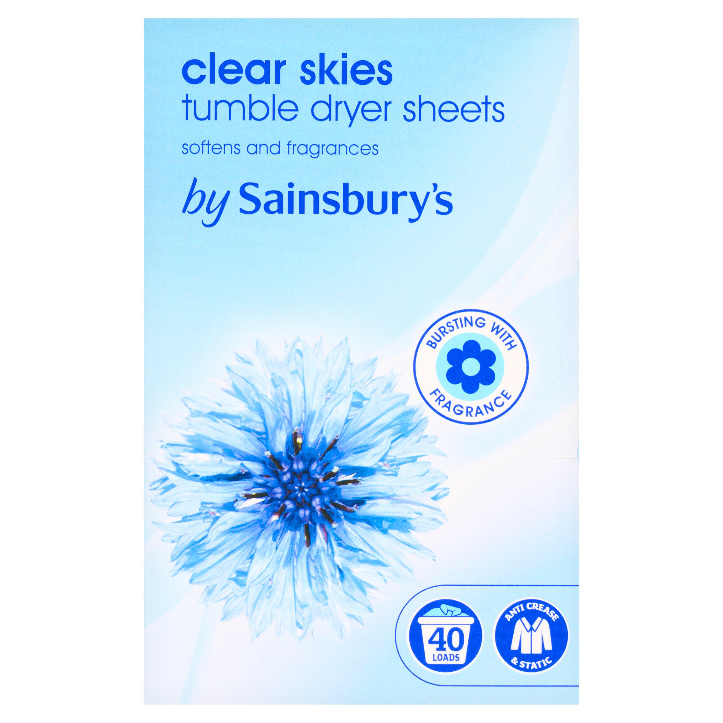 Sainsbury's Clear Skies Tumble Dryer Sheets Loads x40