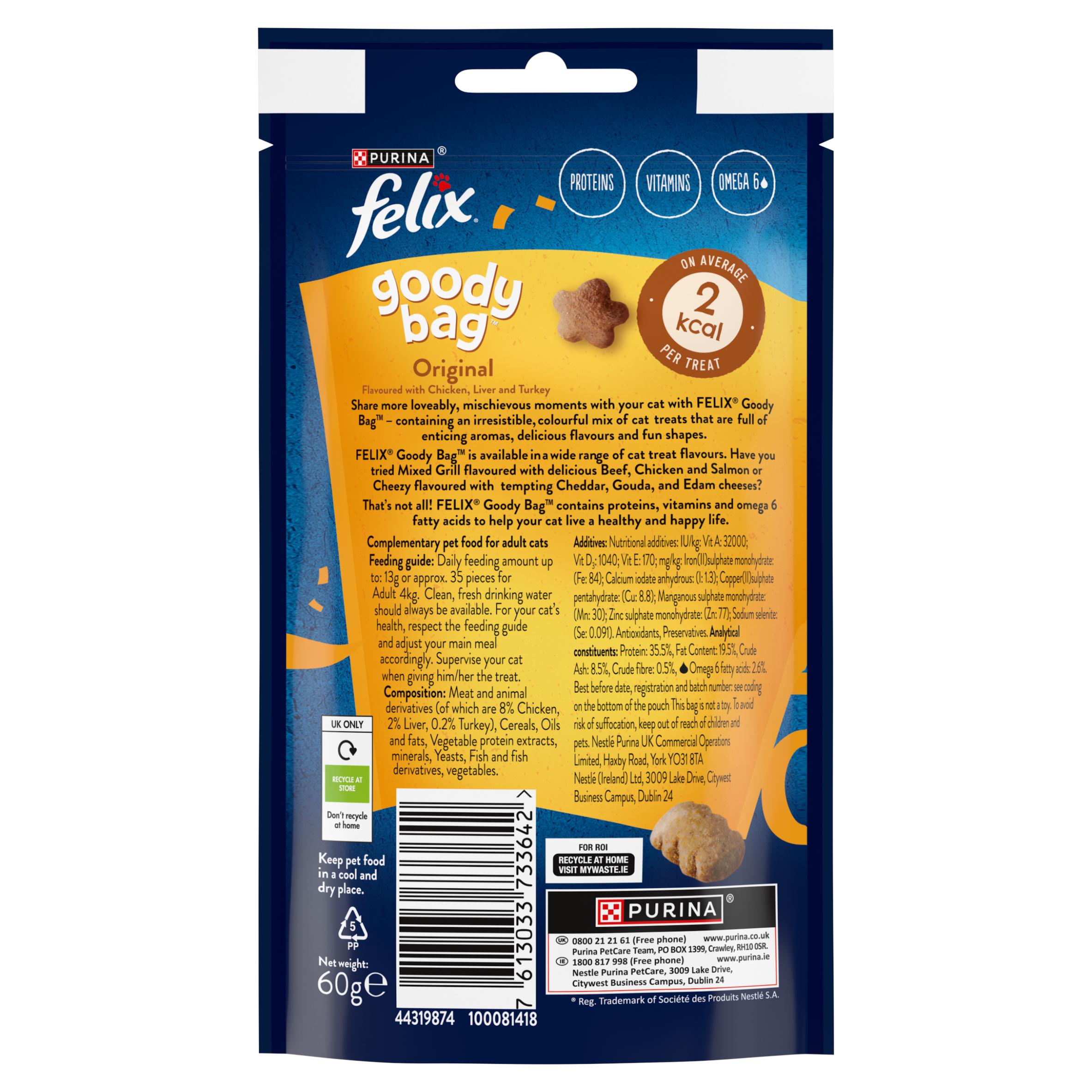 Felix Goody Bag Cat Treats Original Mix 60g thumbnail 2