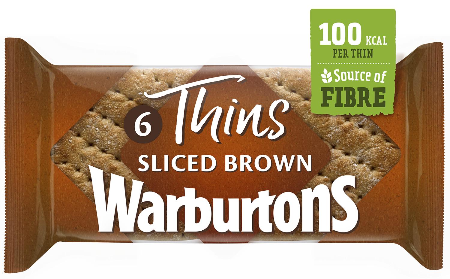 Warburtons Brown Sandwich Thins x6 thumbnail 2