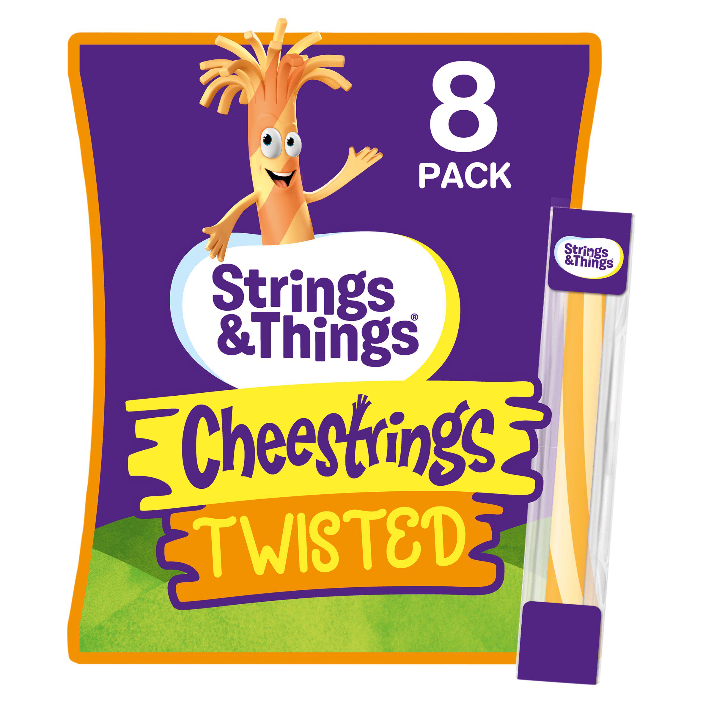 Cheestrings Twisted Cheese Snacks 8Pk 160G