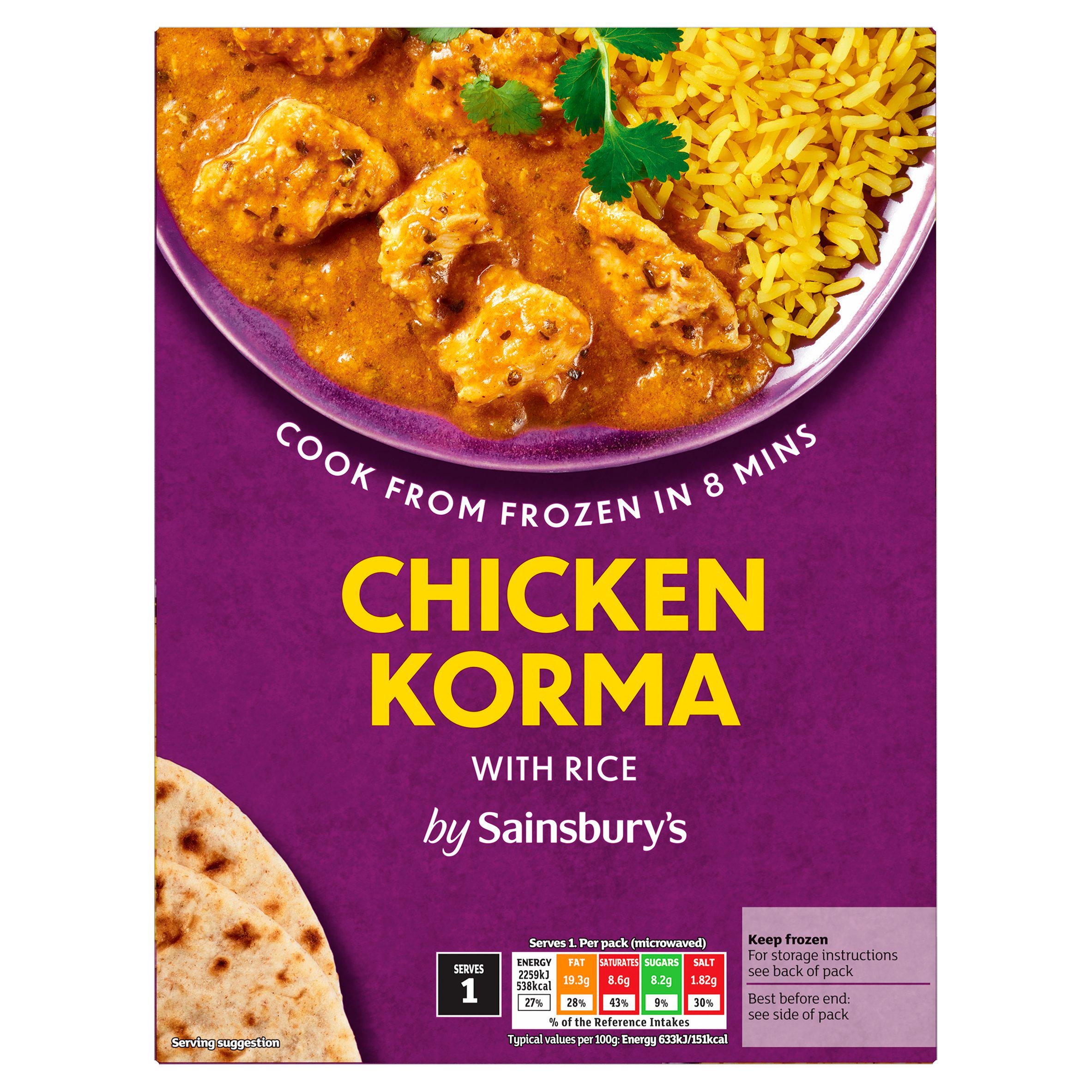 Sainsbury's Chicken Korma & Pilau Rice Ready Meal For 1 400g