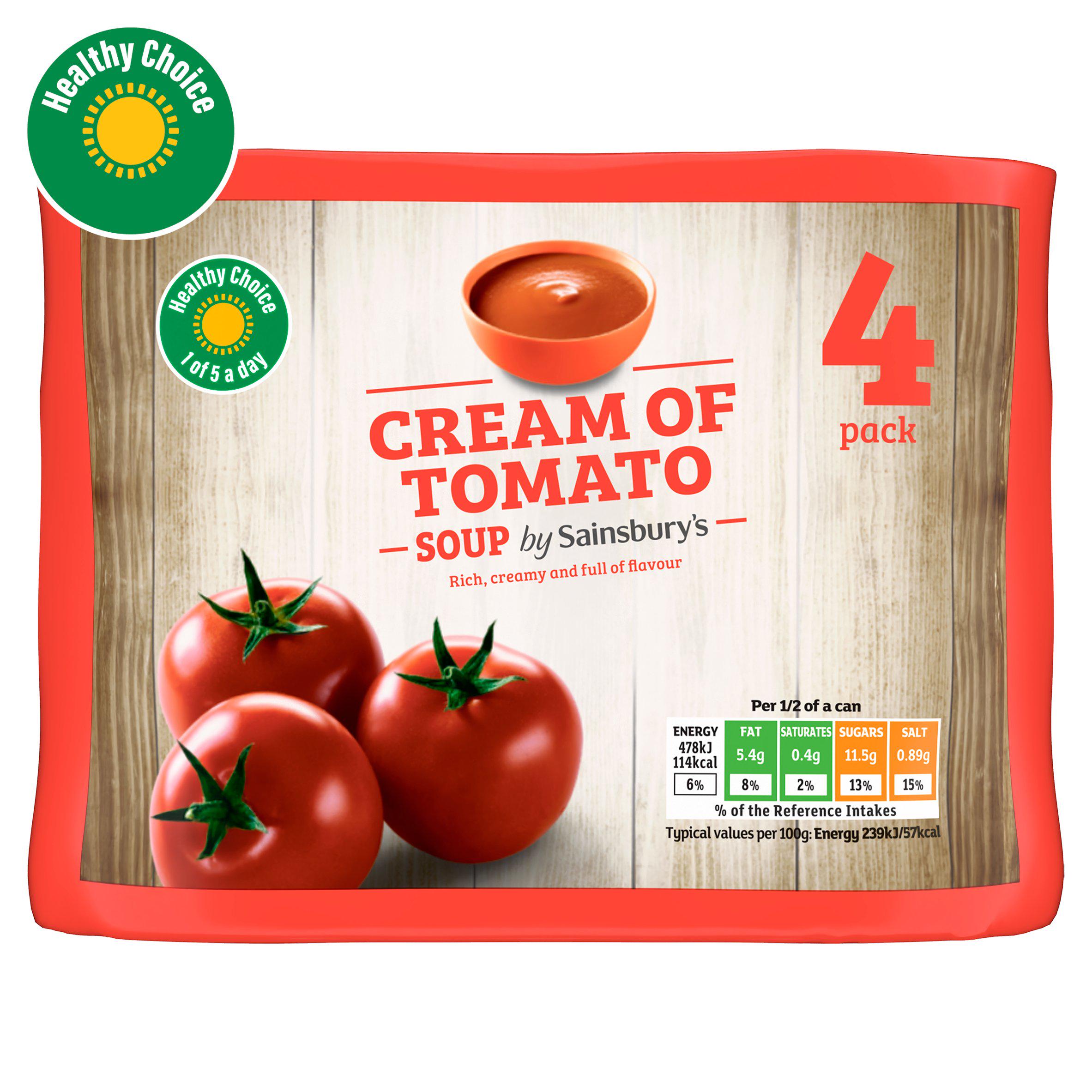 Sainsbury's Cream Of Tomato Soup 4x400g