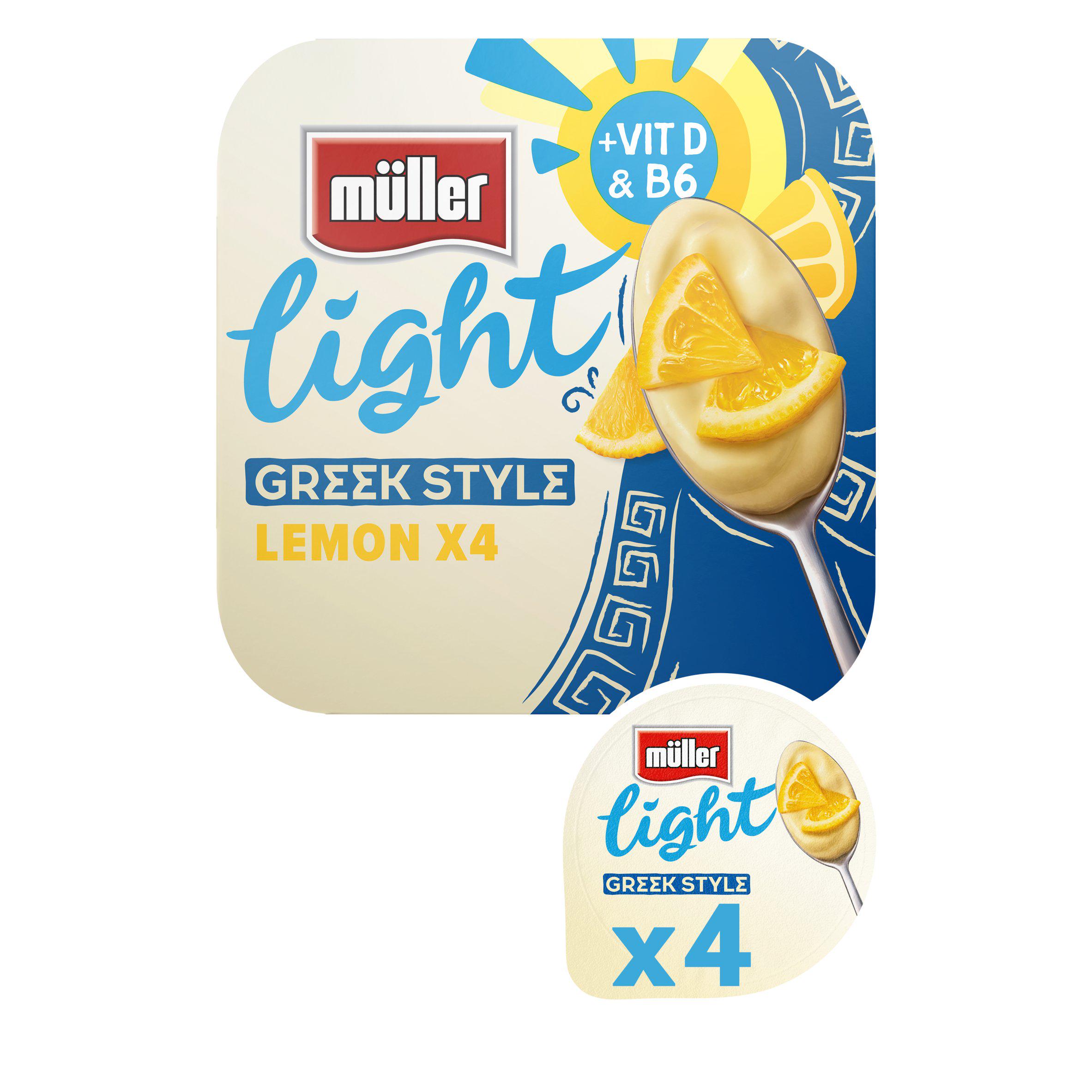 Müller Light Greek Style Luscious Lemon Yogurt 4x115g