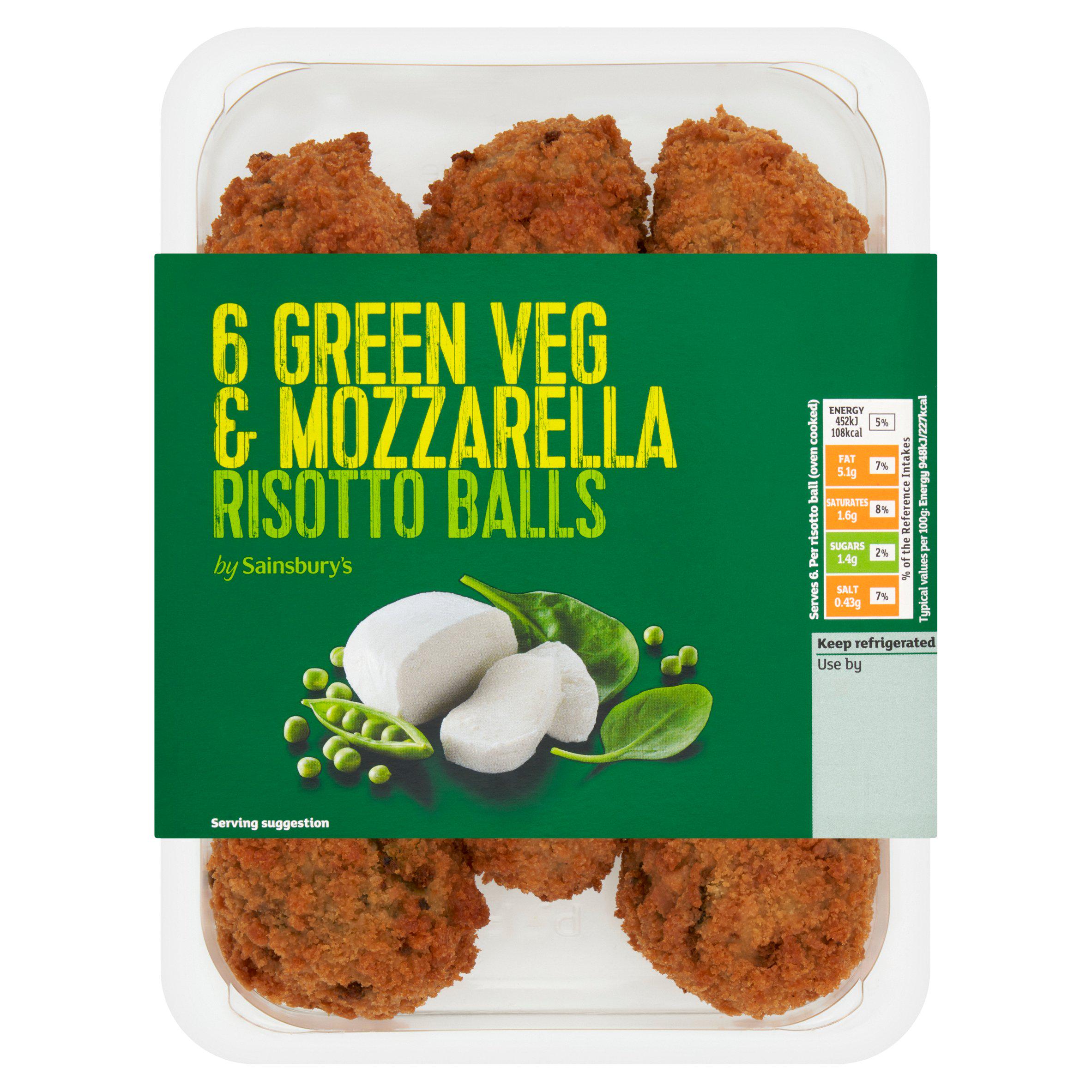 Sainsbury's Green Veg & Mozzarella Risotto Balls x6 300g