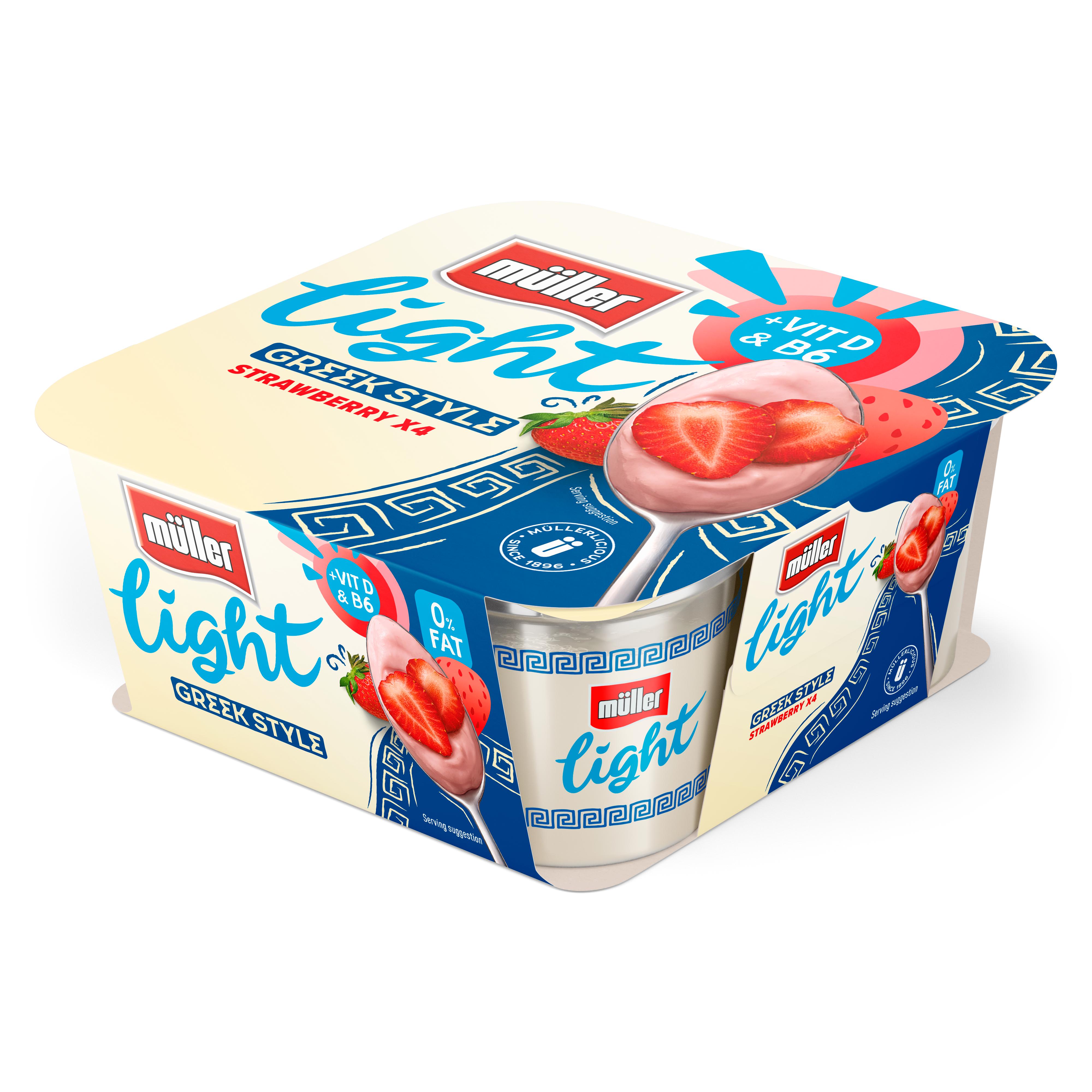 Müller Light Greek Style Sublime Strawberry Yogurt 4x115g thumbnail 2