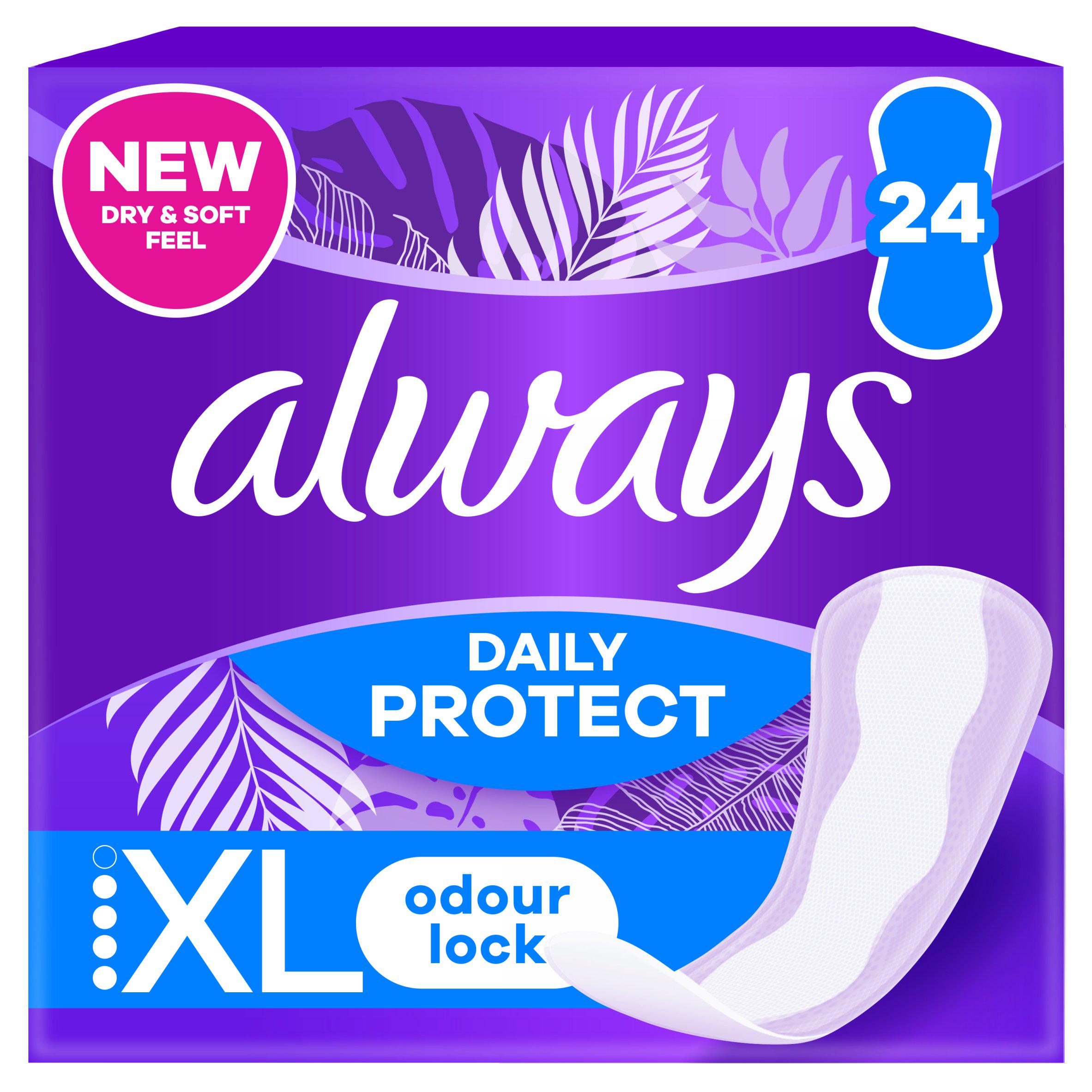 Always Dailies Extra Protect Panty Liners Long Plus x 24