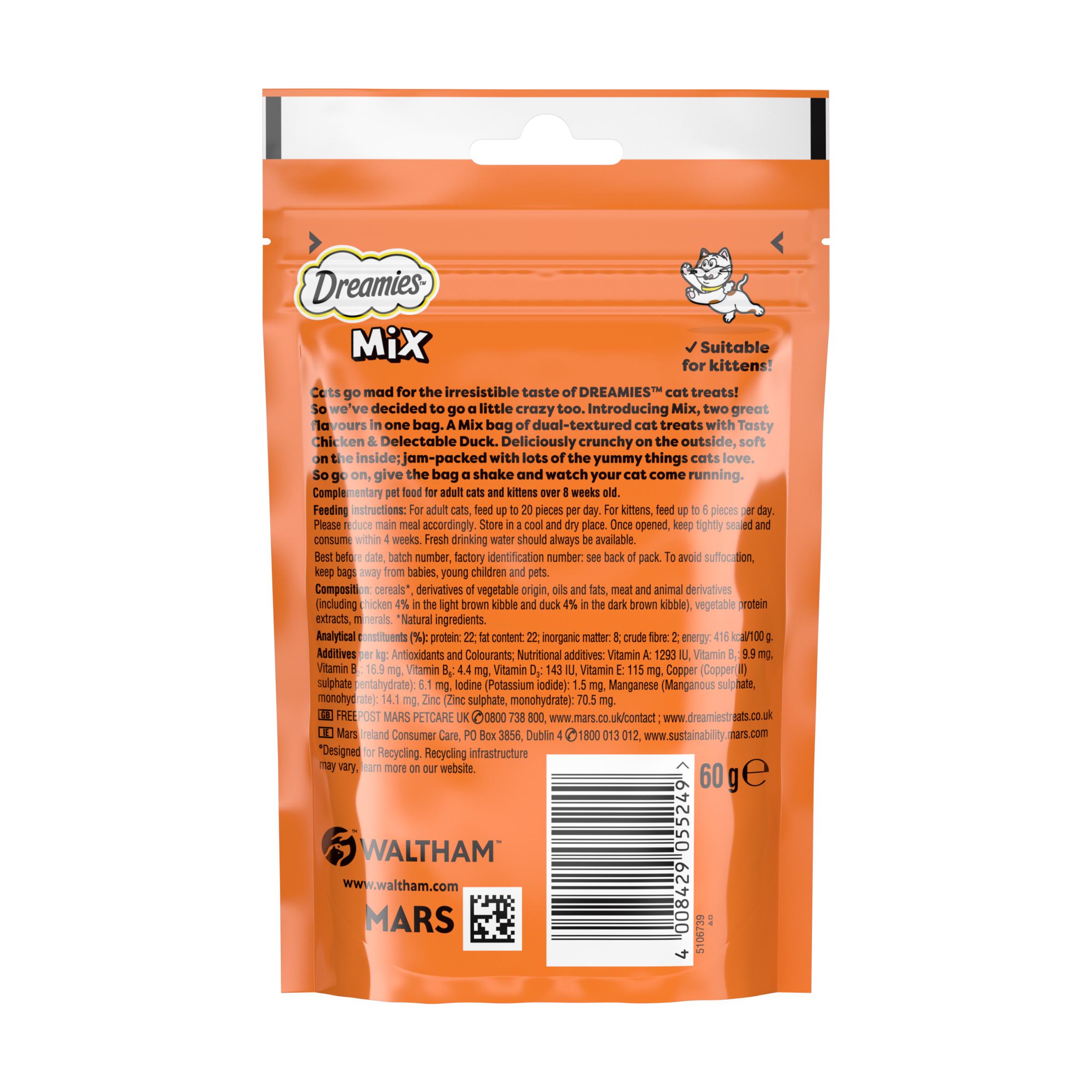 Dreamies 60g Mix Cat Treat Biscuits with Chicken & Duck thumbnail 6