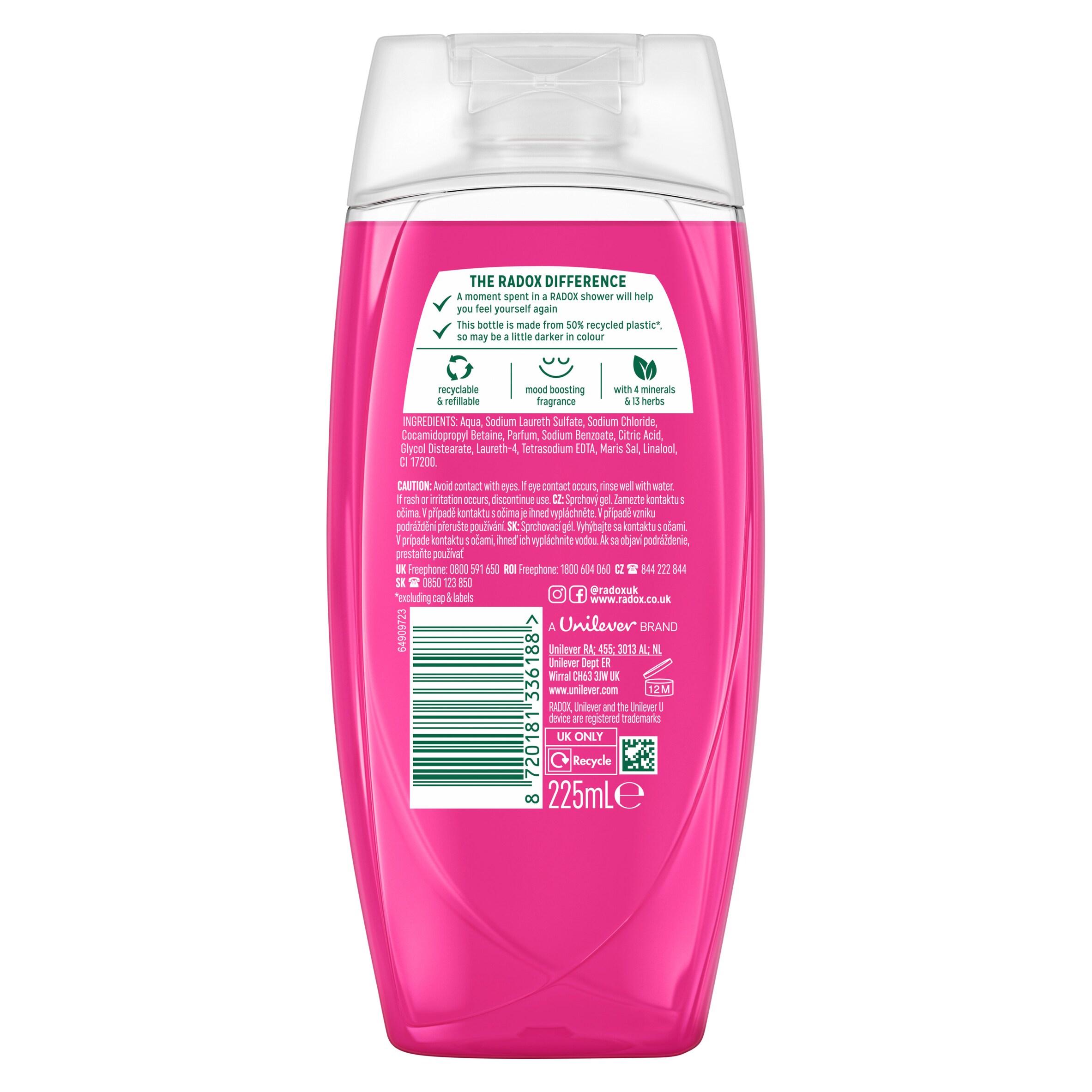 Radox Feel Radiant Shower Gel Strawberry & Raspberry Body Wash 225ml thumbnail 6