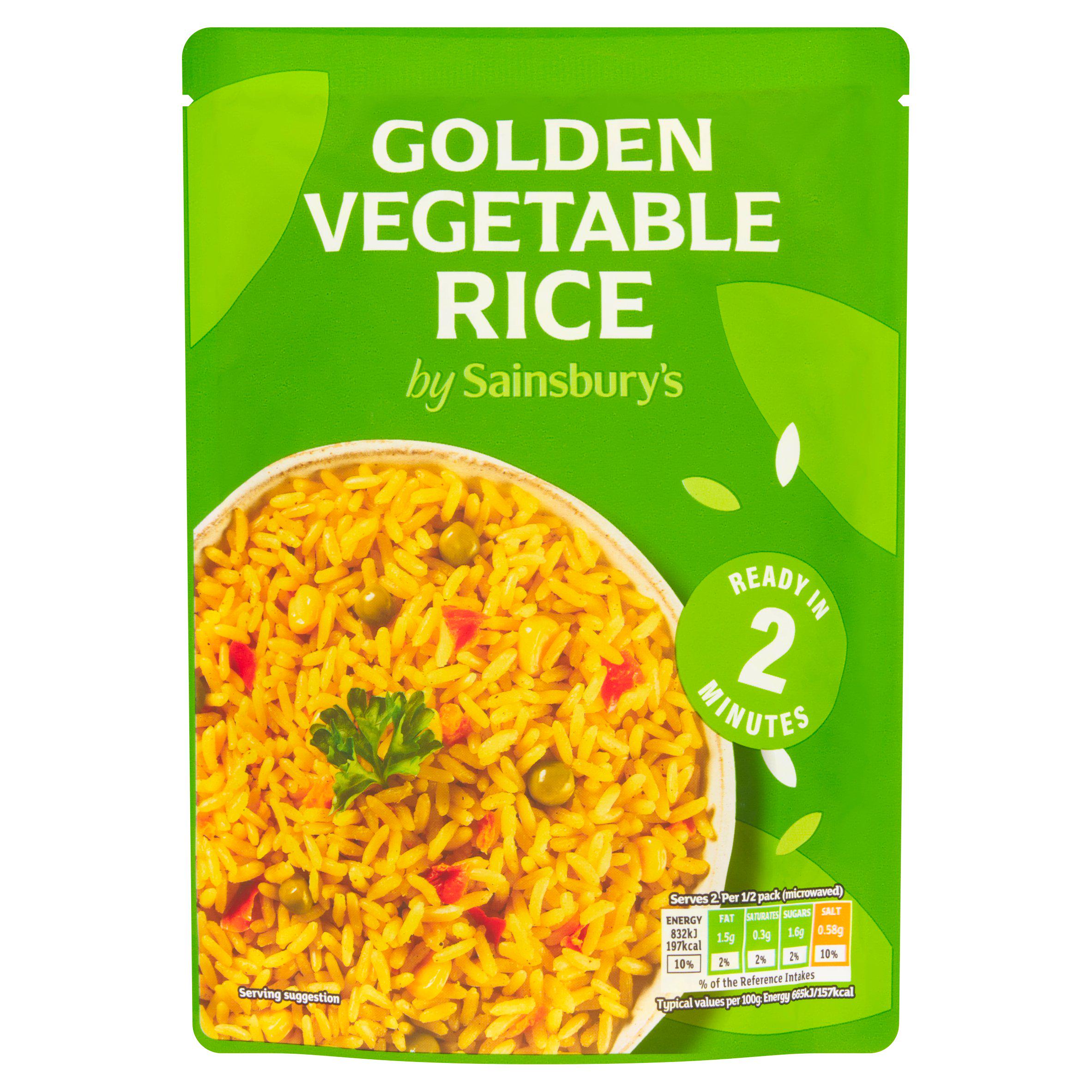 Sainsbury's Microwave Rice Golden Vegetable 250g