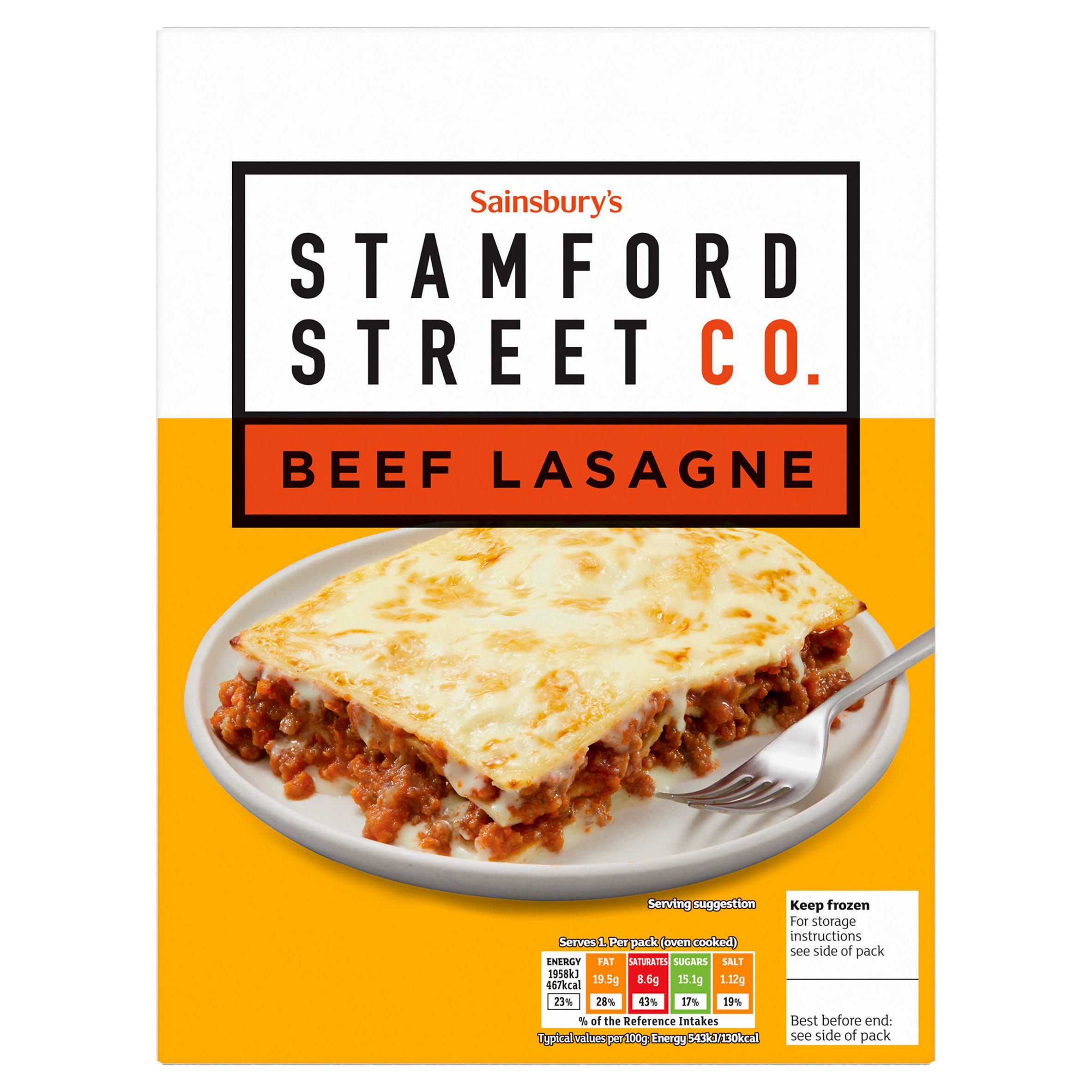 Stamford Street Co. Beef Lasagne Ready Meal For 1 400g