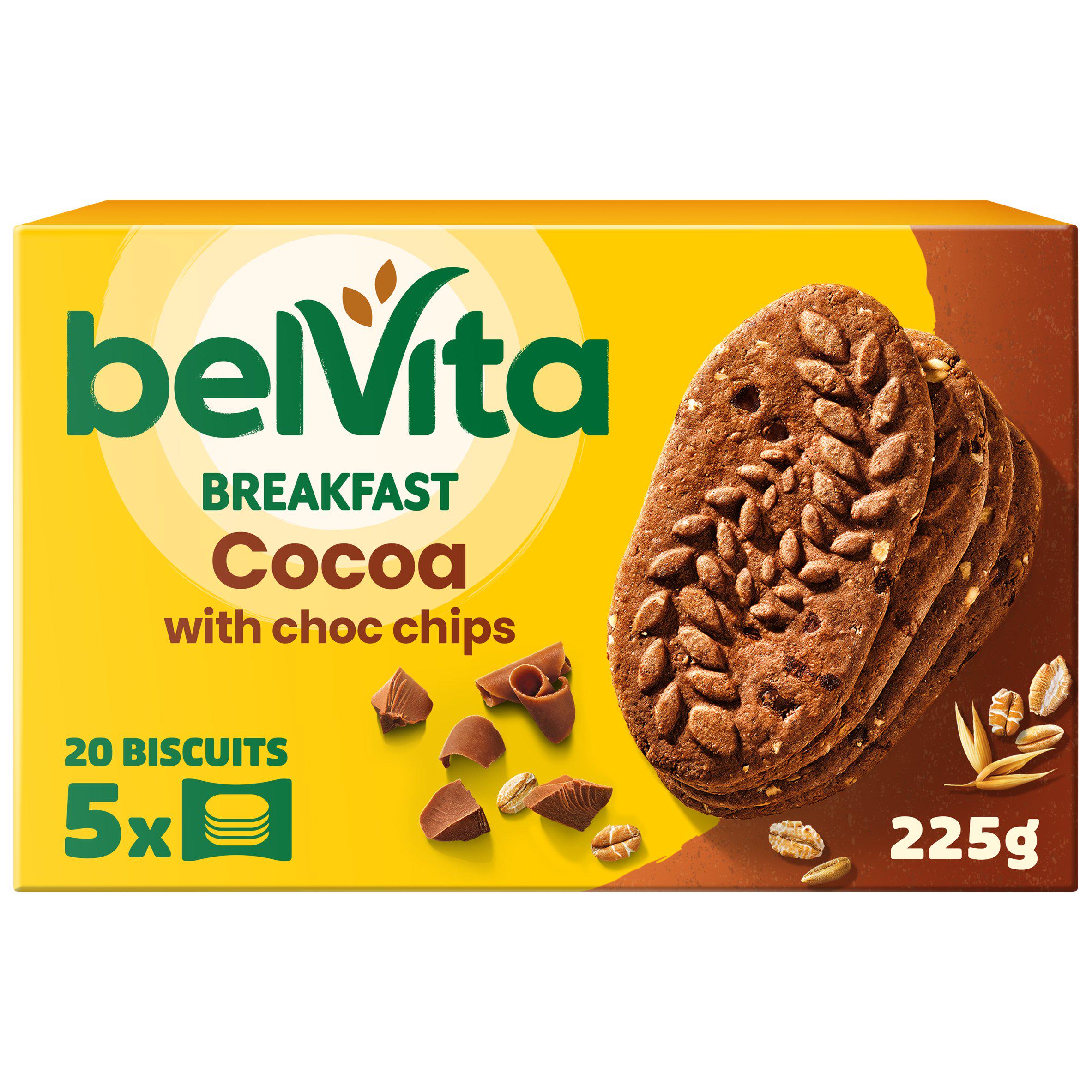 Belvita 5 x 45g Chocolate Chip Multipack Cereal Biscuit Snack Bars