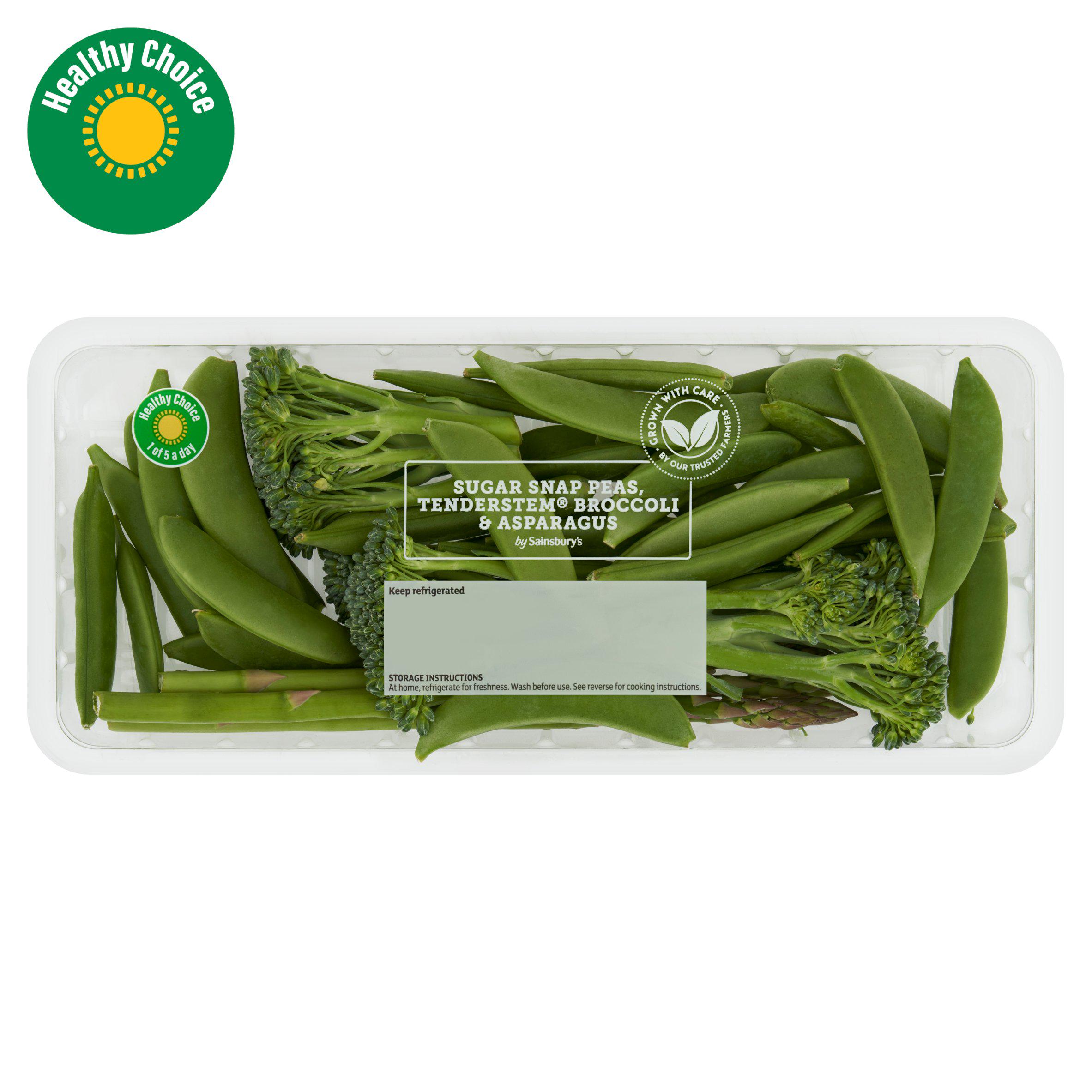 Sainsbury's Asparagus, Sugar Snaps & Tenderstem Broccoli 200g