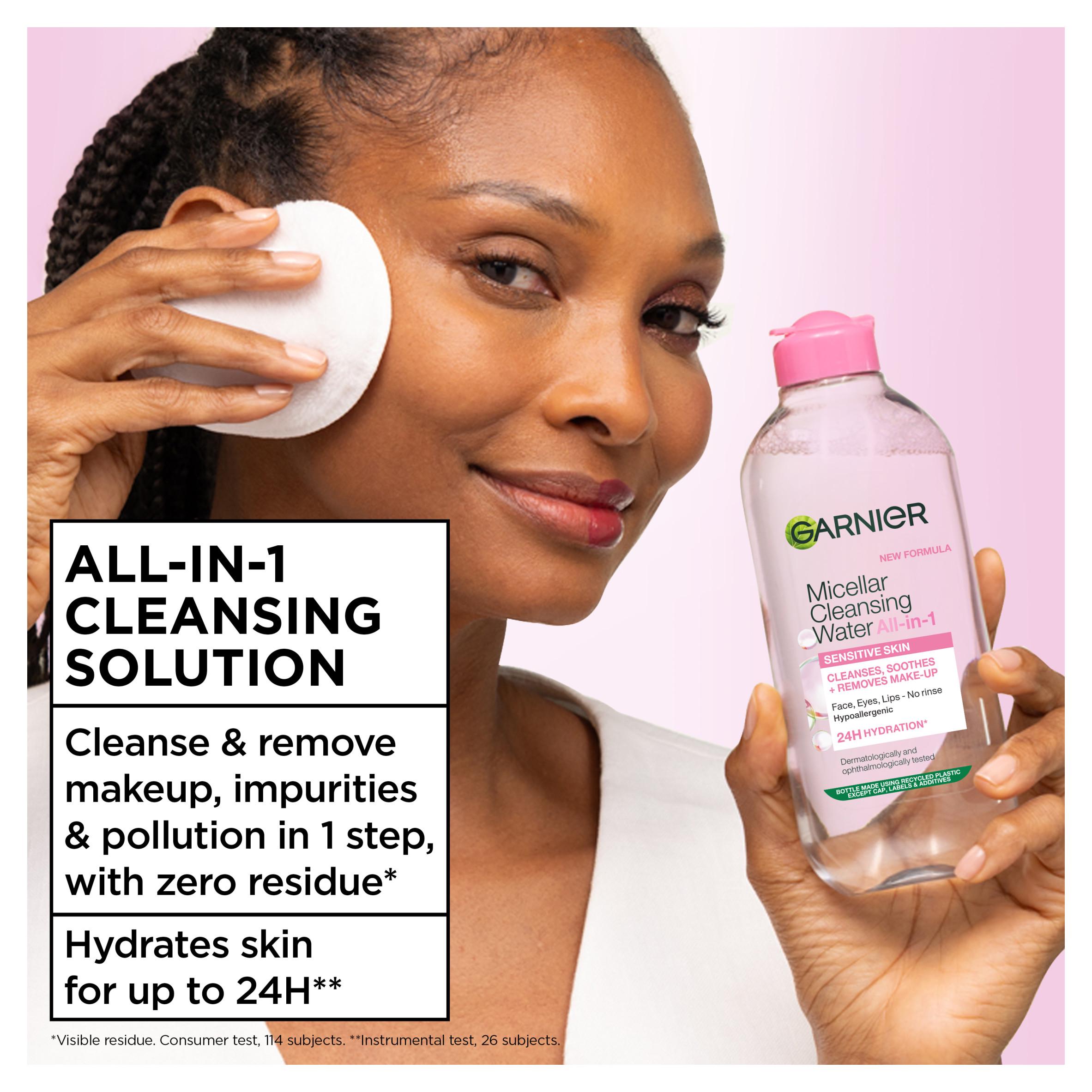 Garnier Micellar Water Facial Cleanser Makeup Remover For Sensitive Skin 400ml thumbnail 2