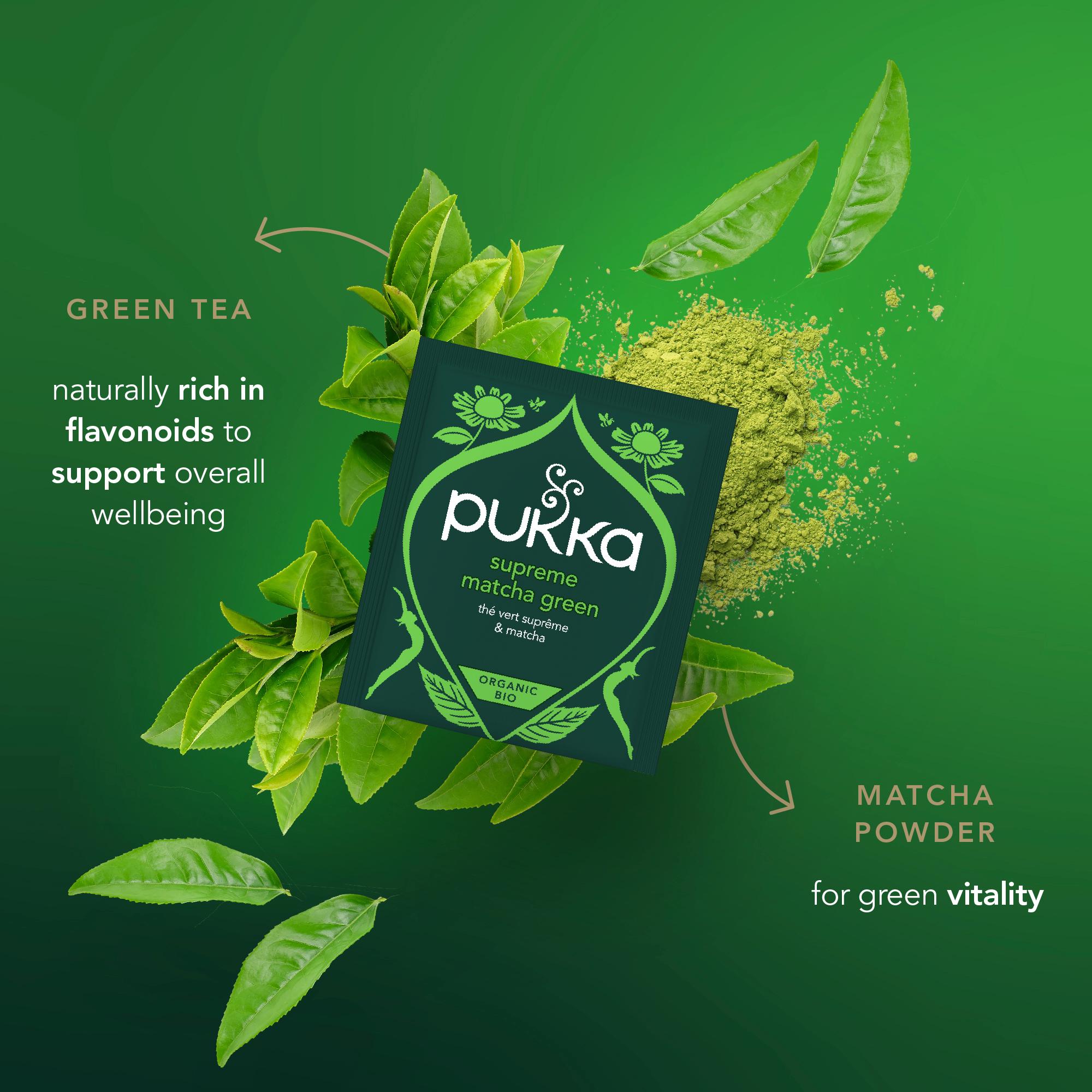Pukka Organic Supreme Matcha Green Herbal Tea Home Compostable Green Tea Bags x20 thumbnail 3