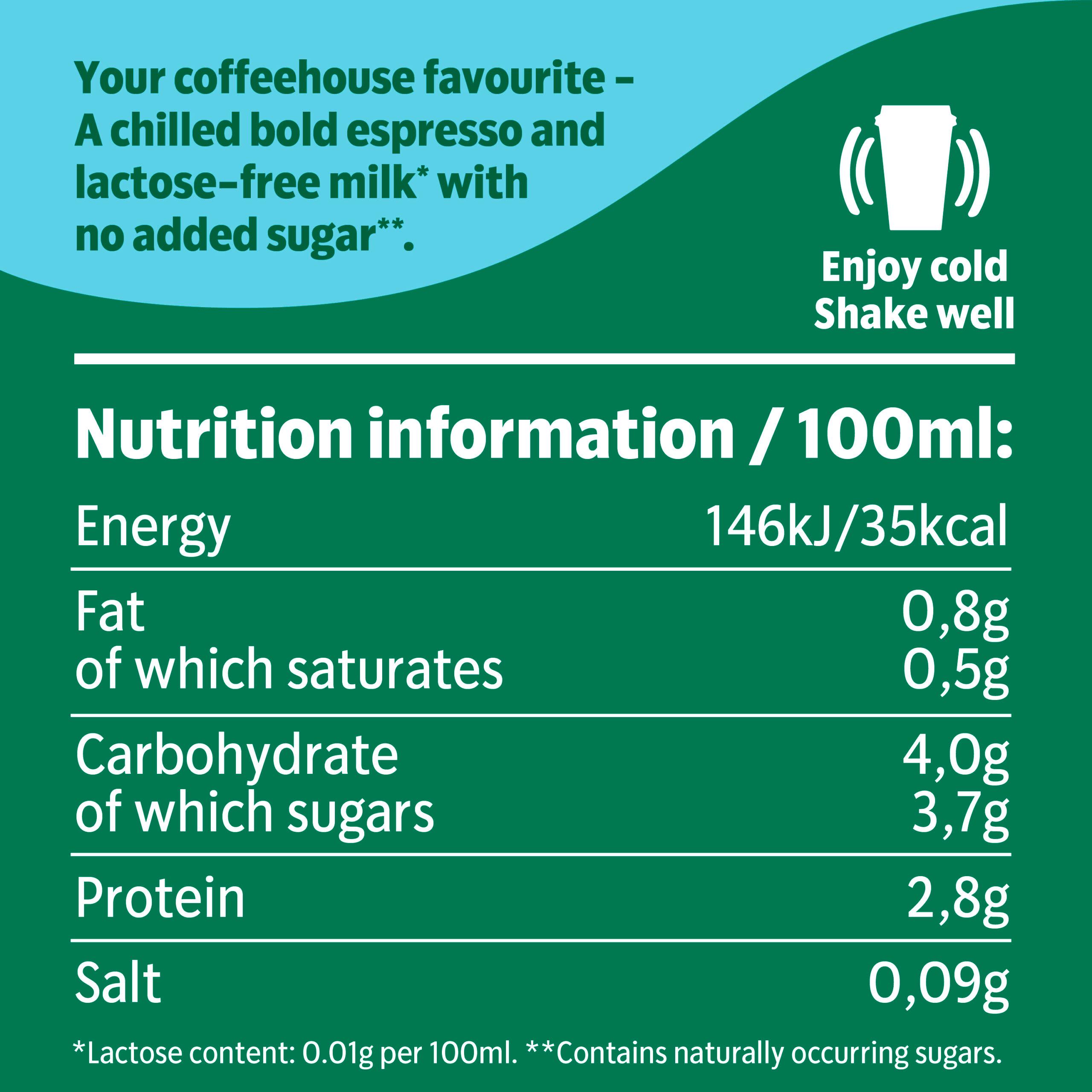 Starbucks Skinny Latte Lactose Free Flavoured Milk Iced Coffee 220ml thumbnail 2