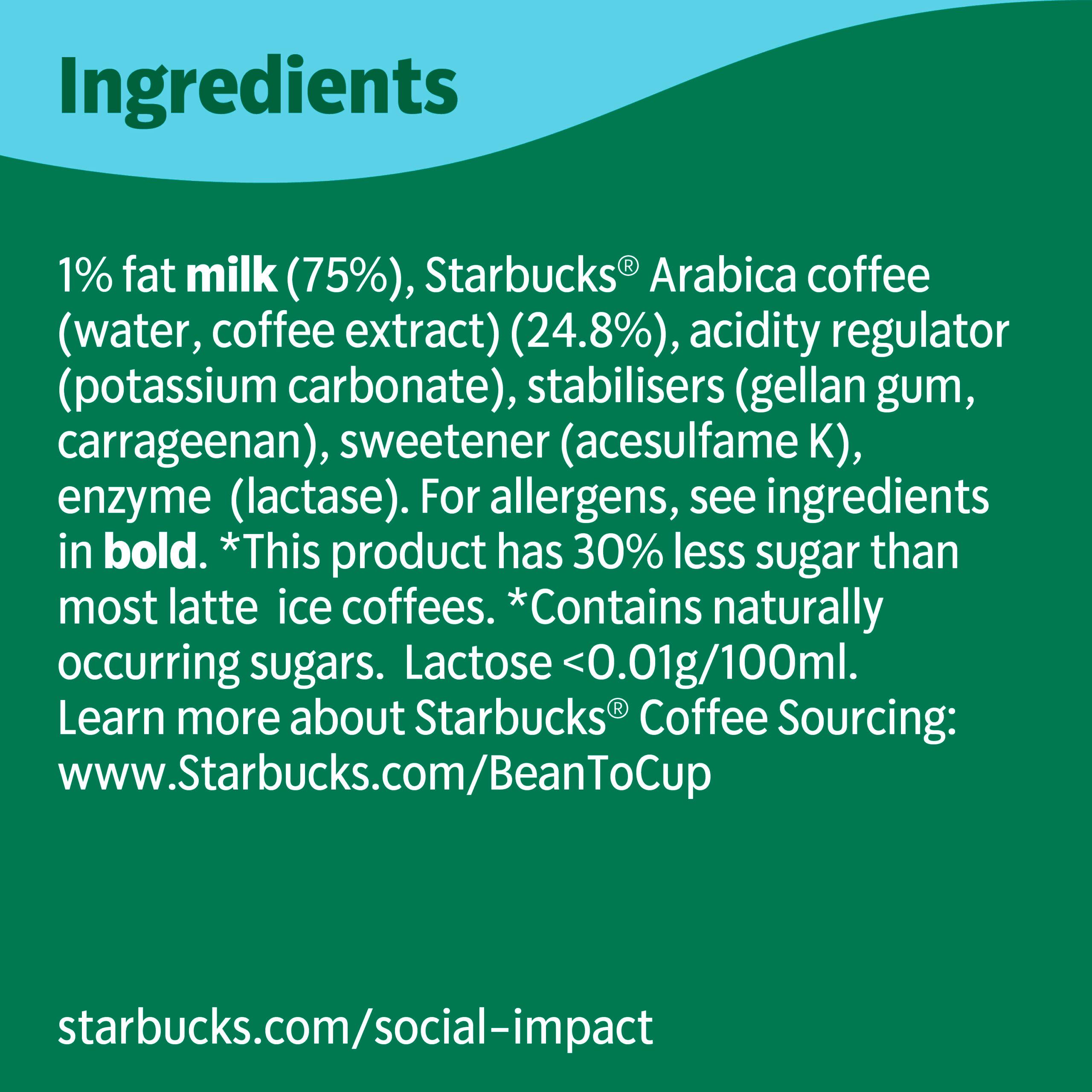 Starbucks Skinny Latte Lactose Free Flavoured Milk Iced Coffee 220ml thumbnail 3