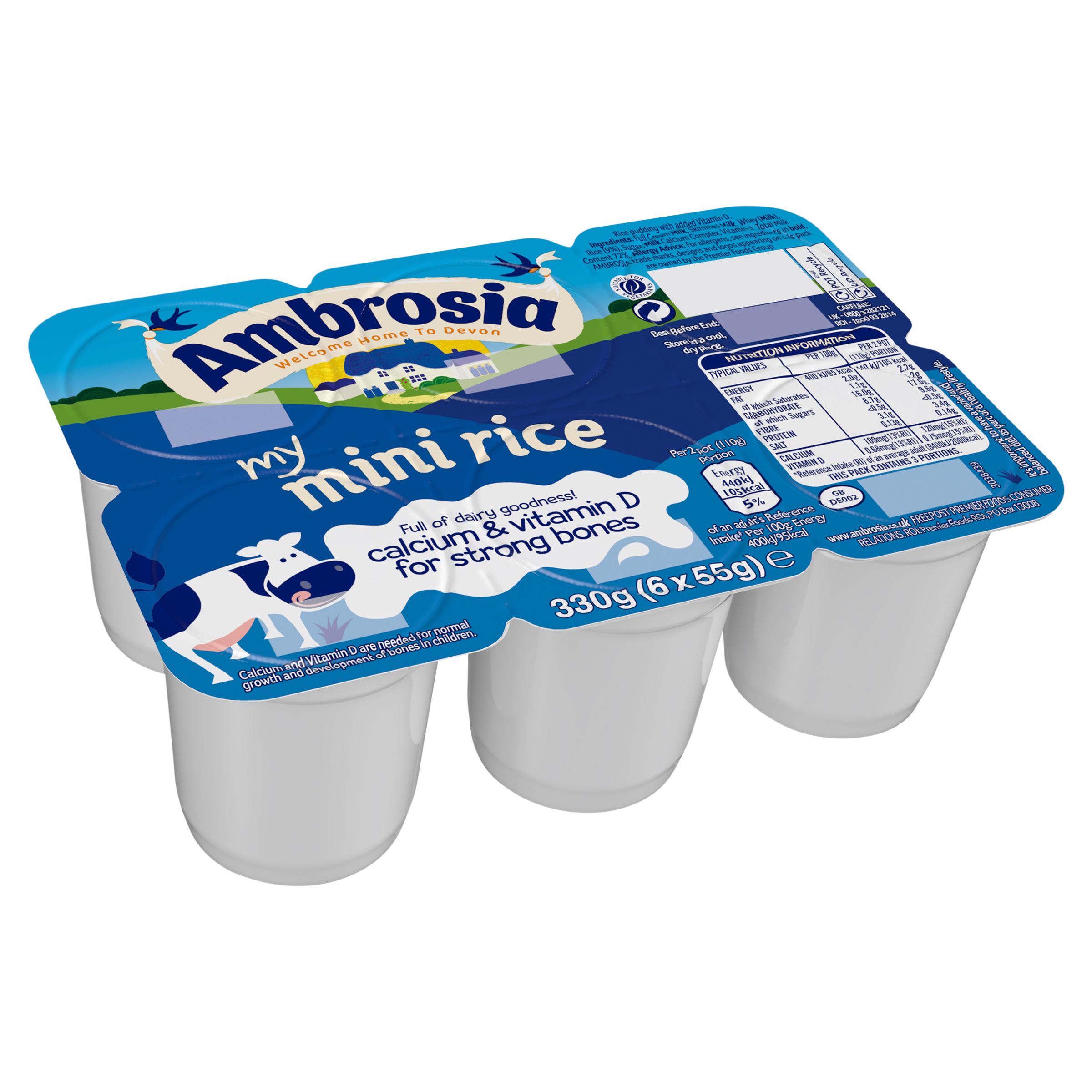 Ambrosia My Mini 6 x 55g Rice Lunchbox Snack Pots thumbnail 2