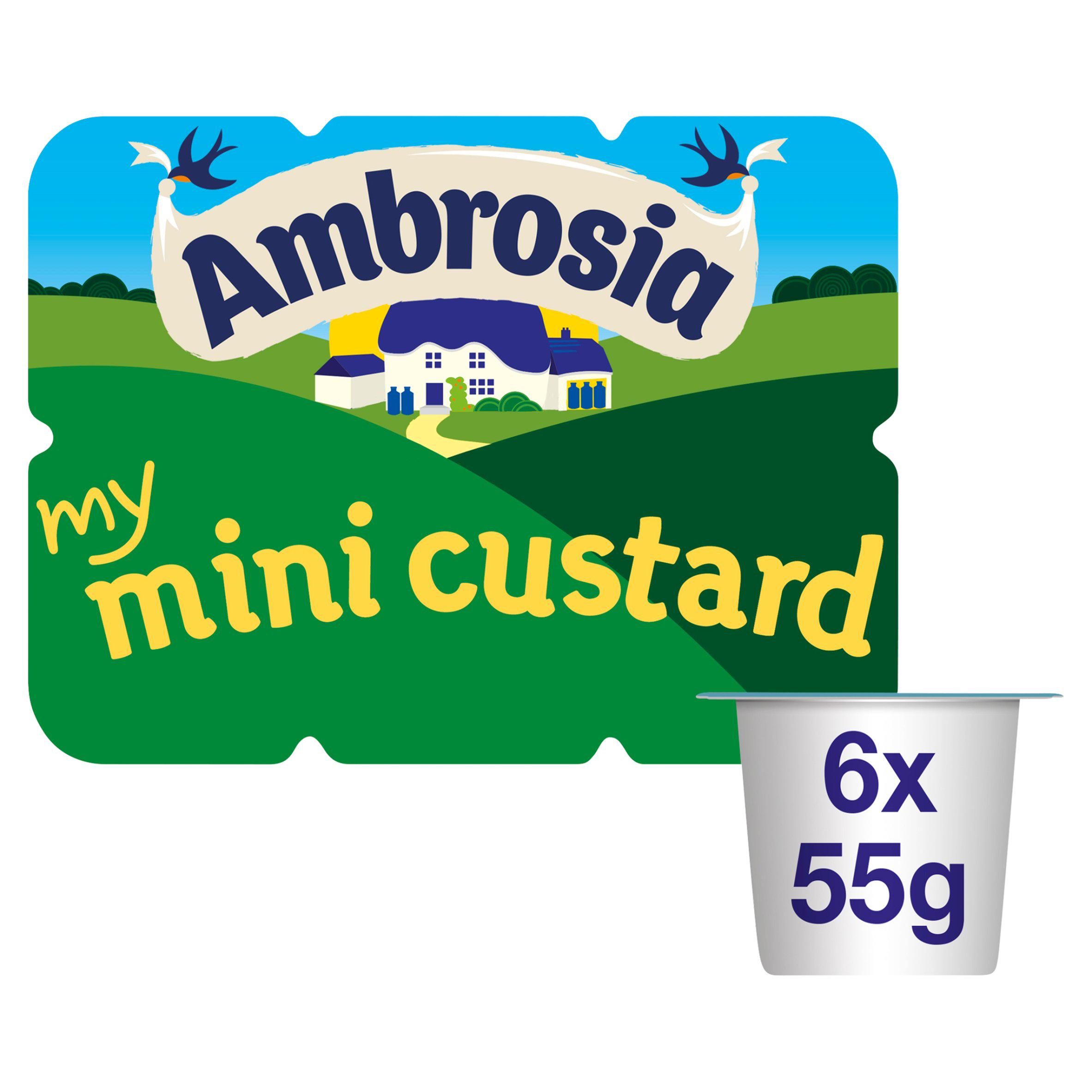 Ambrosia My Mini 6 x 55g Custard Lunchbox Snack Pots