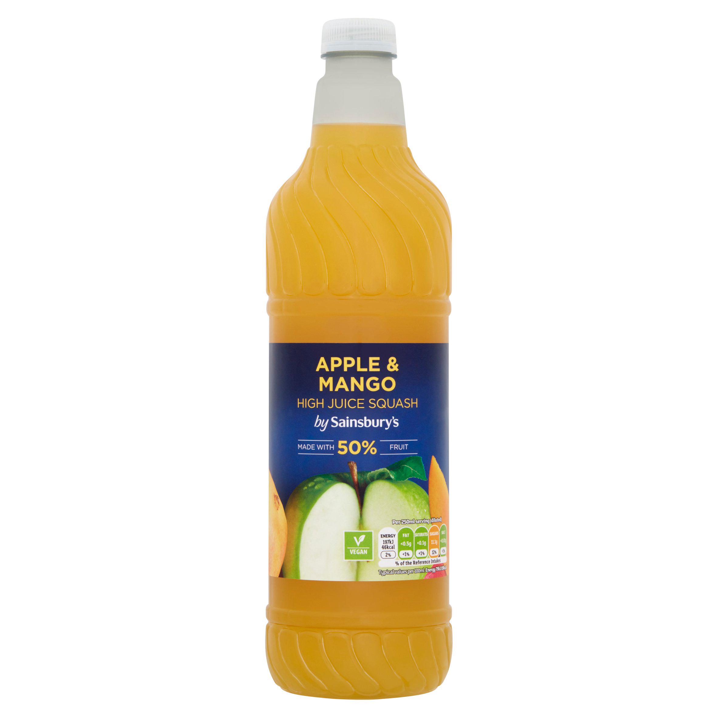 Sainsbury's Apple & Mango High Juice Squash 1L