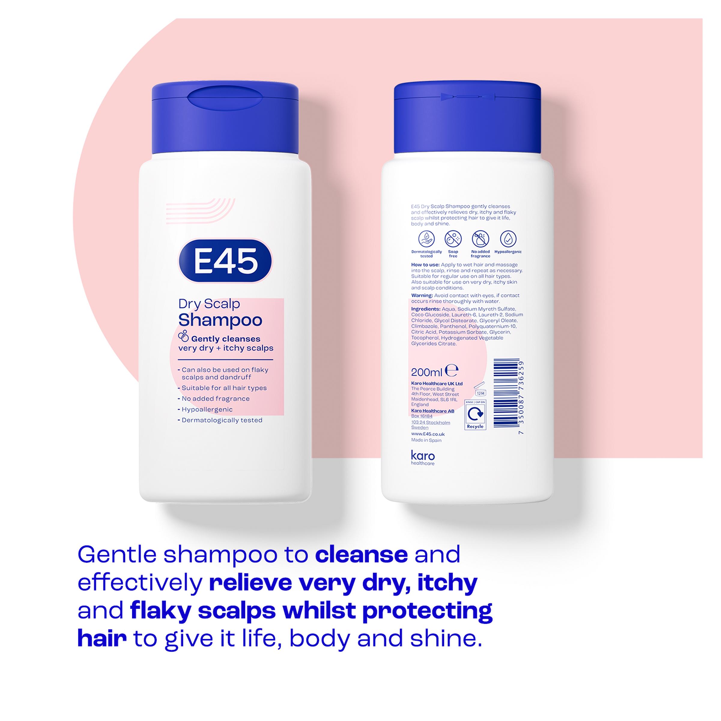 E45 Dry Scalp Shampoo, for Dry, Itchy Scalp & Dandruff 200ml thumbnail 2