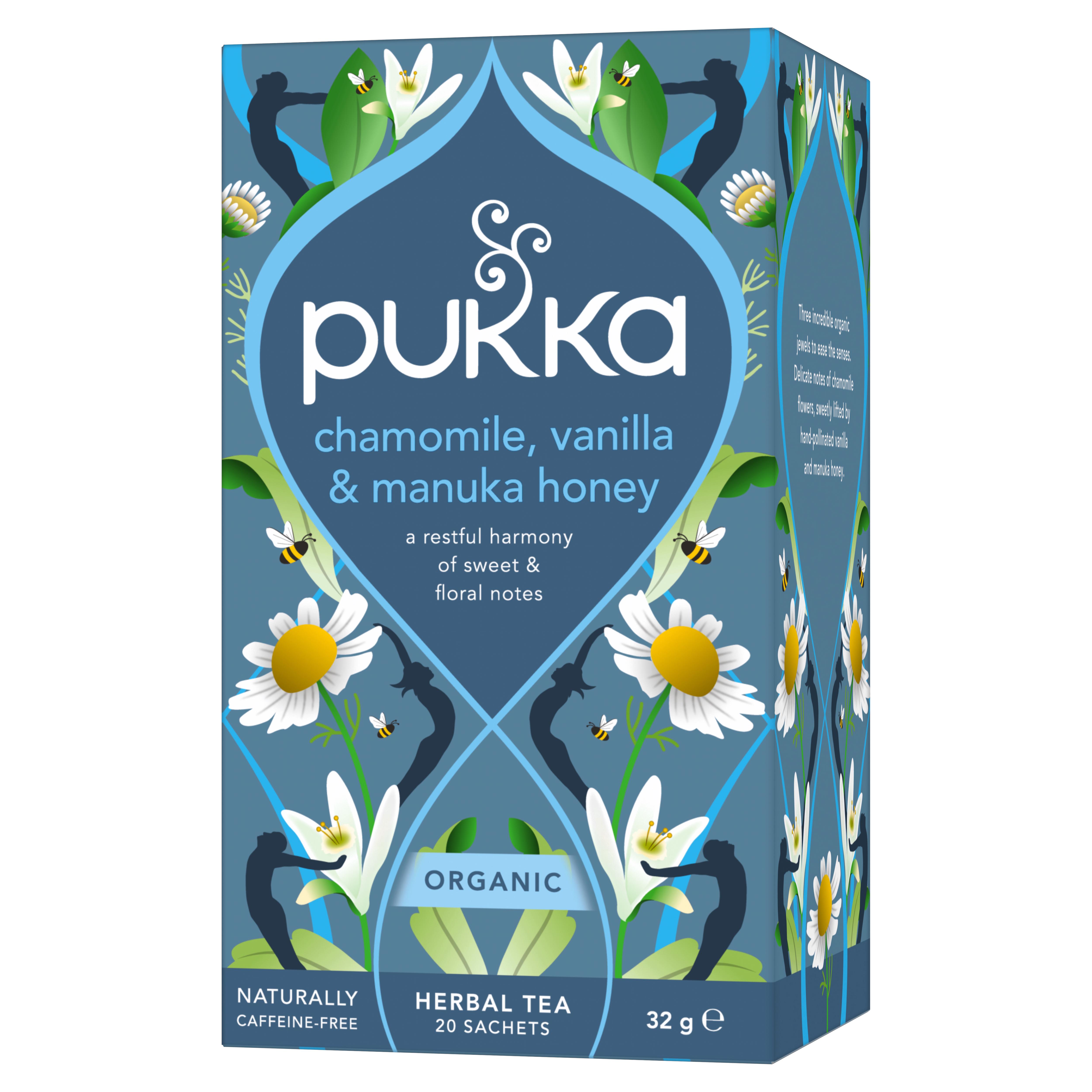 Pukka Organic Chamomile, Vanilla & Manuka Honey Tea Home Compostable Herbal Tea Bags x20 thumbnail 2