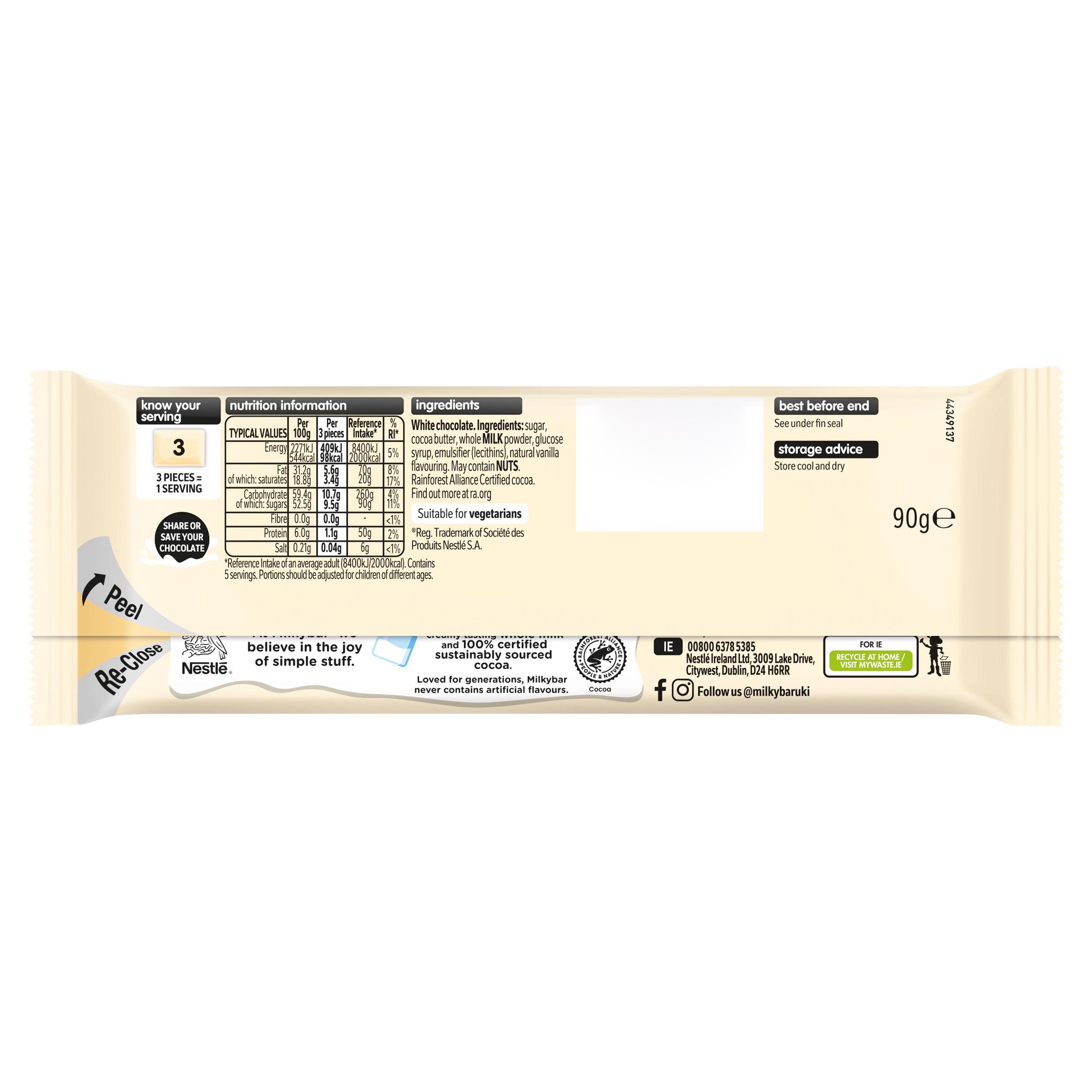 Milkybar White Chocolate Sharing Bar 90g thumbnail 3