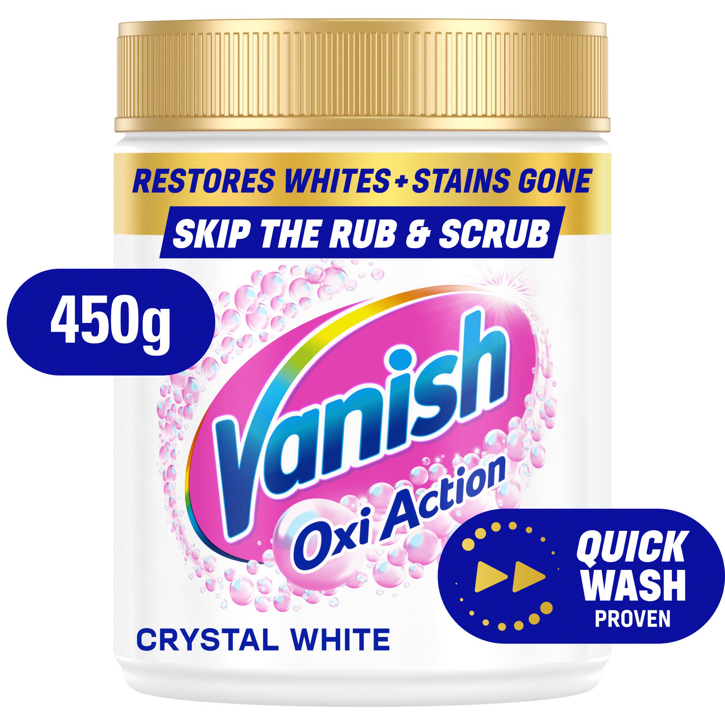 Vanish Crystal White Oxi Action Stain Remover Powder 450g