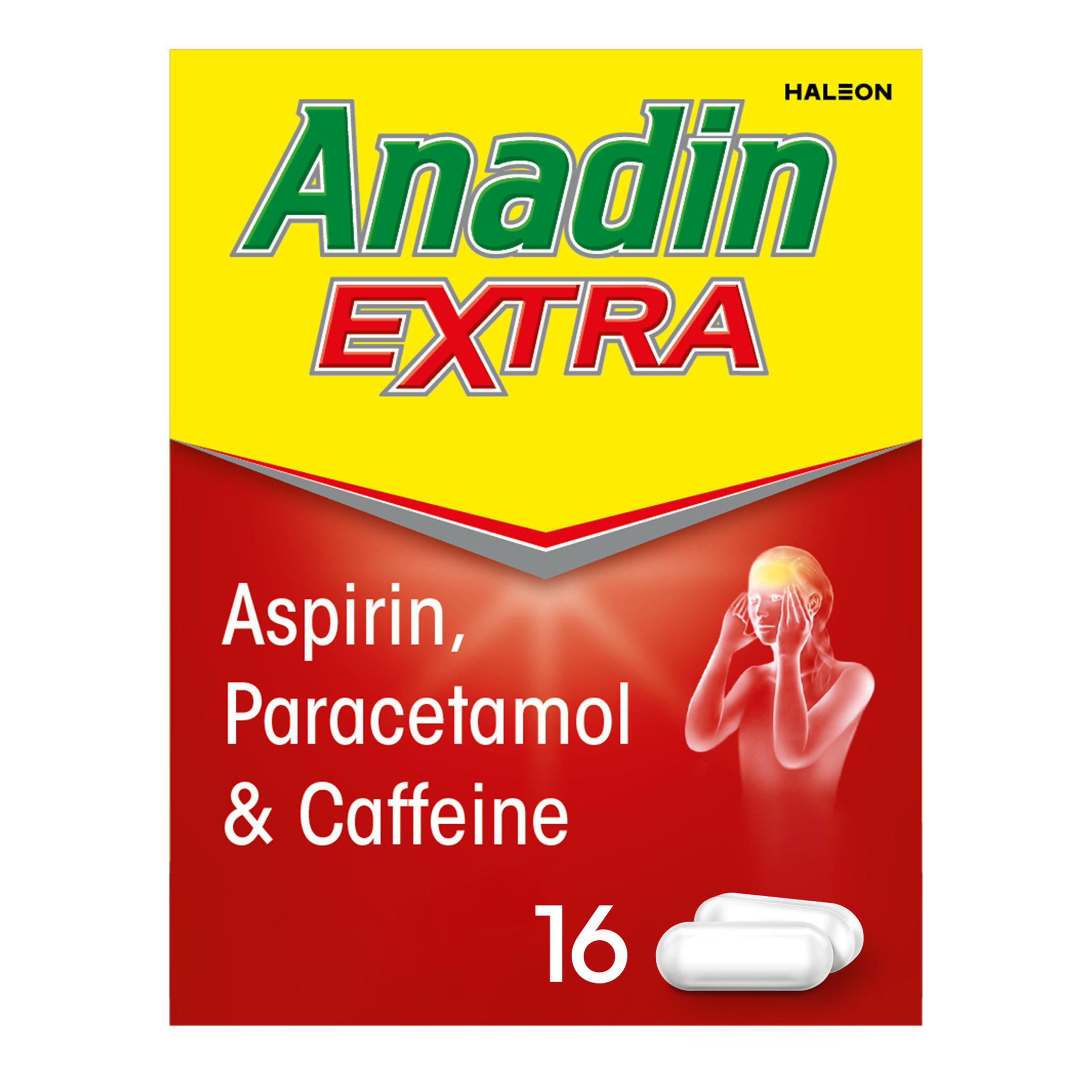 Anadin Extra Aspirin Paracetamol & Caffeine Caplets x16